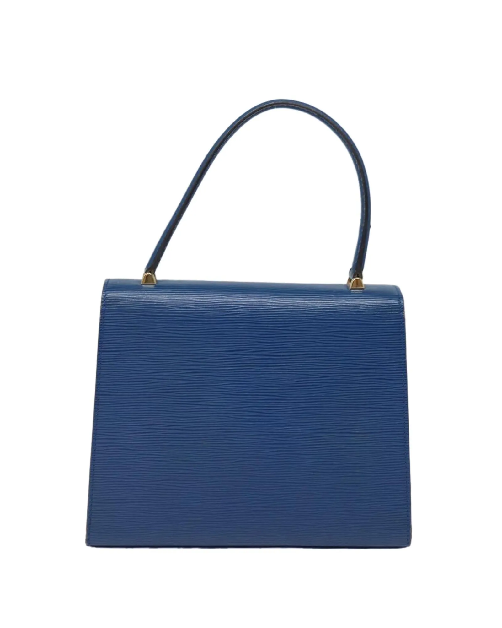 Epi Leather Hand Bag with Metal Fittings and Interior Pockets