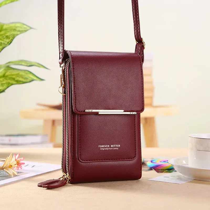 Fashion Handbag Bag of Women Soft Leather Girls Women's Bag Small Wallets Touch Screen Cell Phone Purse Crossbody Shoulder Bag