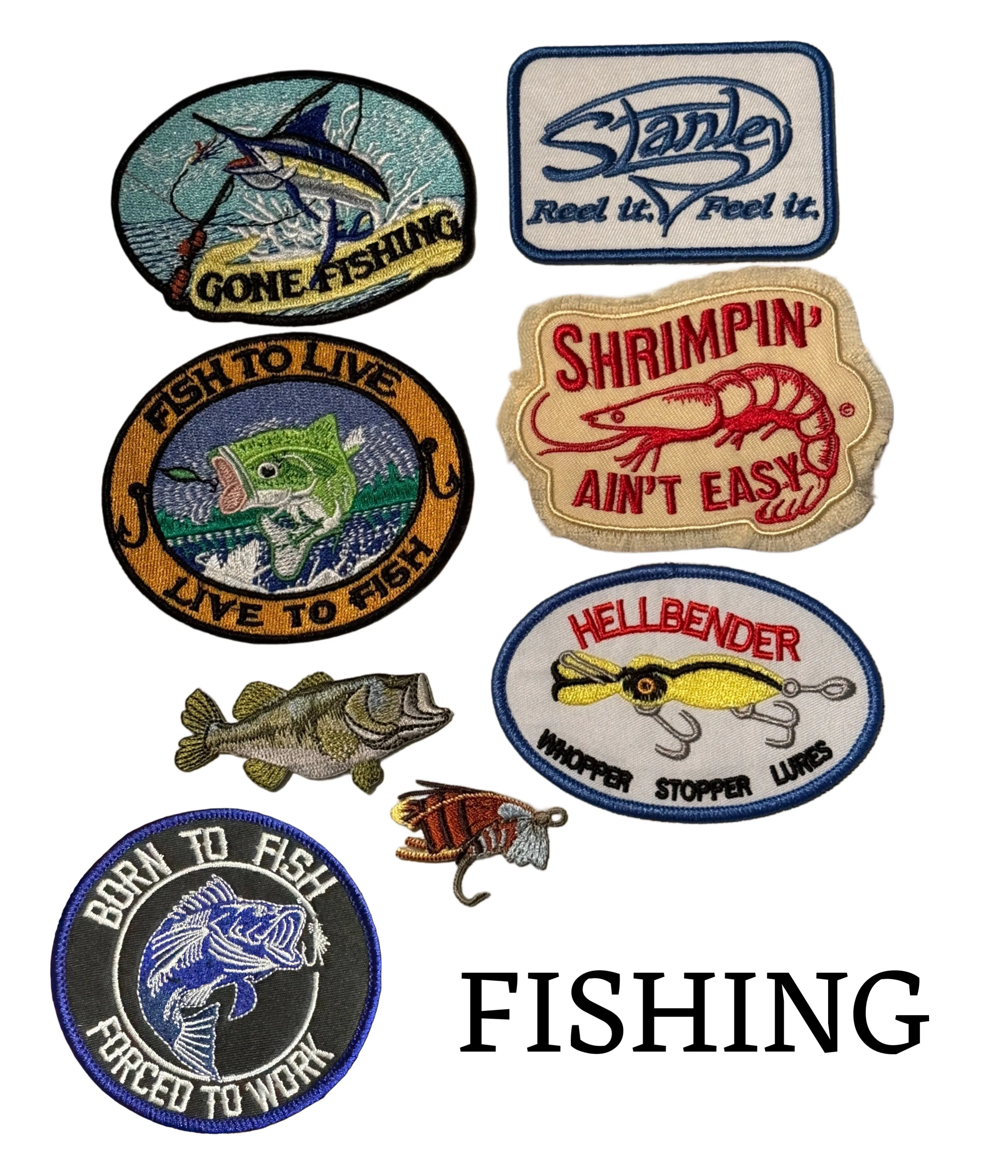 Fishing Iron On Patches