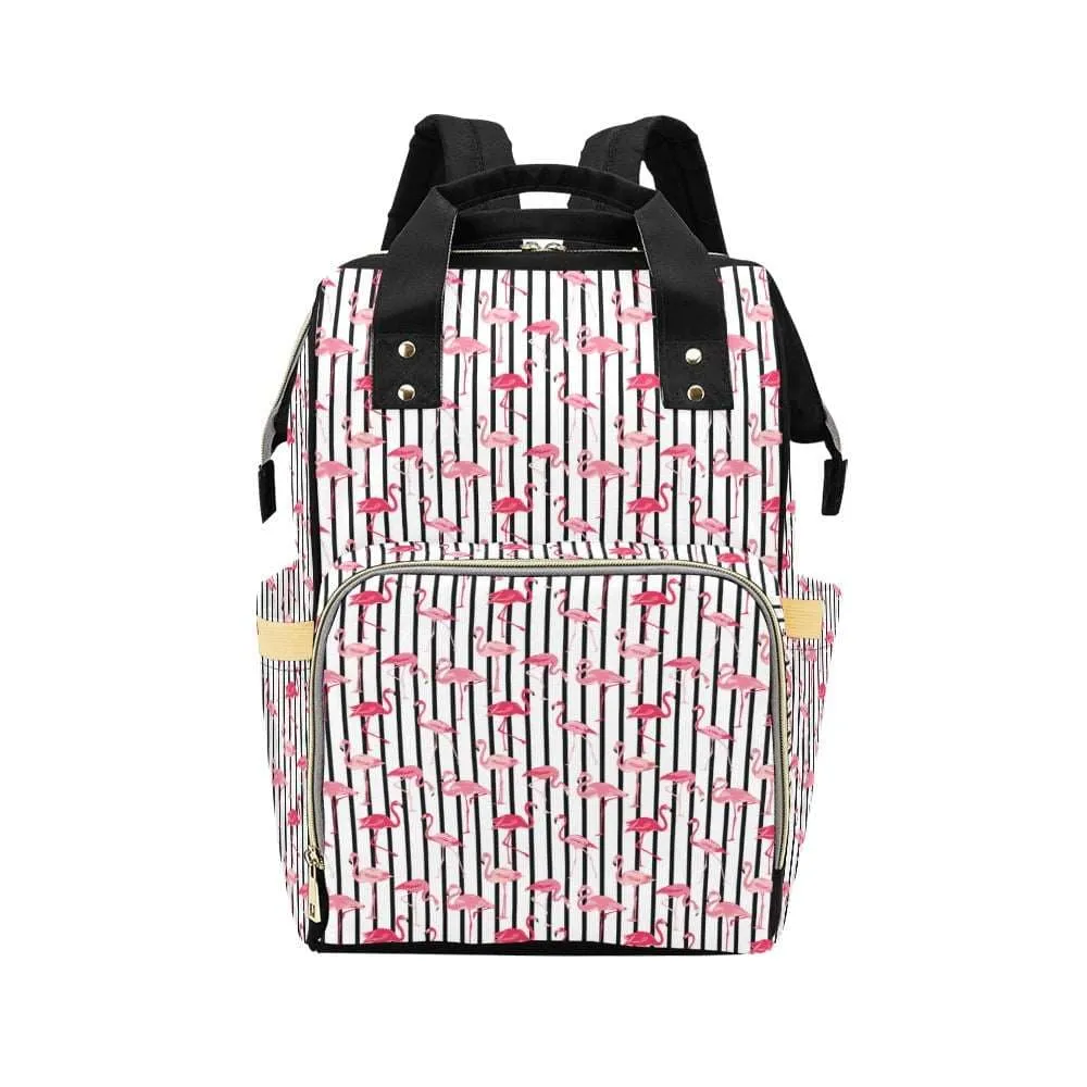 Flamingo Fever Multifunctional Diaper Backpack Bag