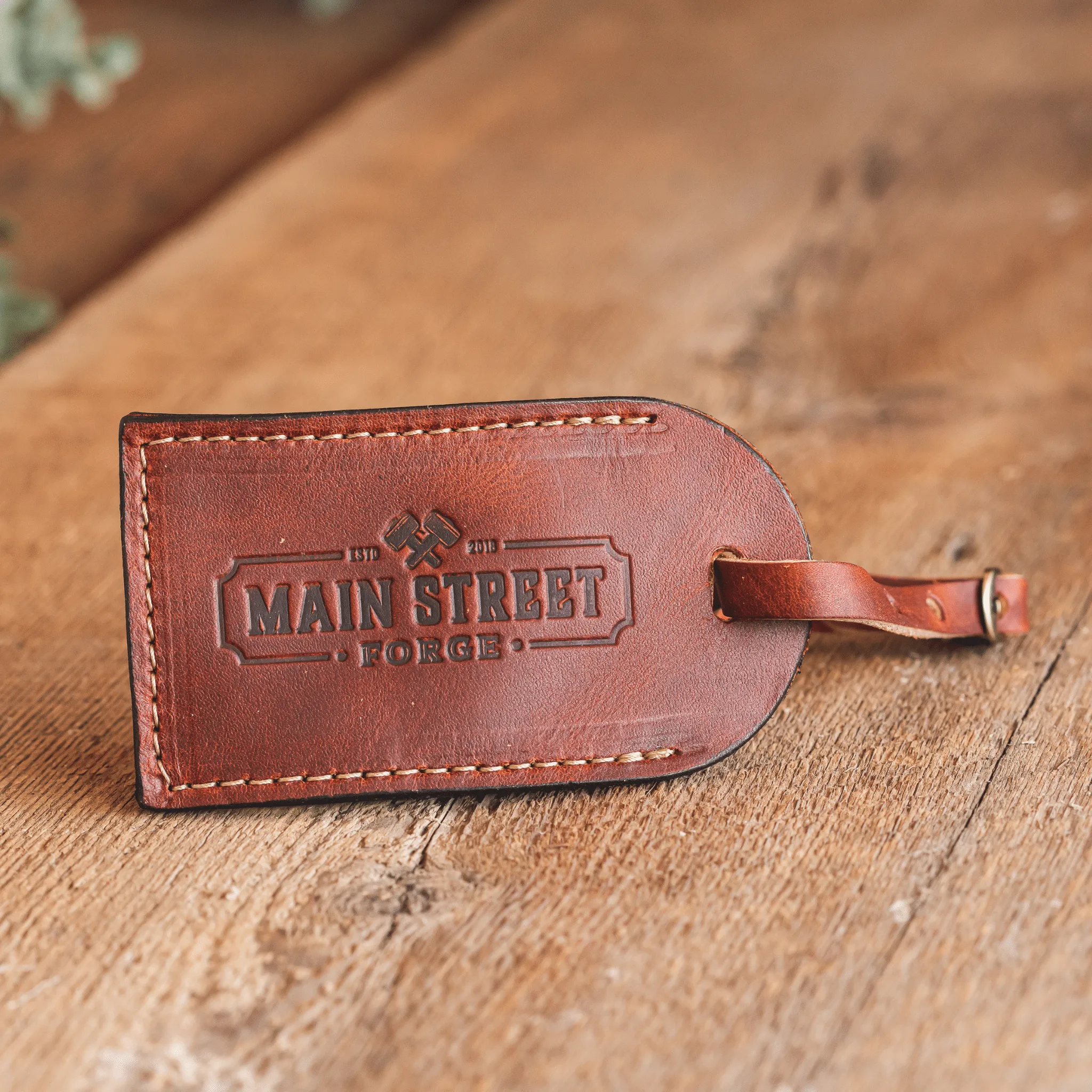 Full Grain Leather Luggage Tag