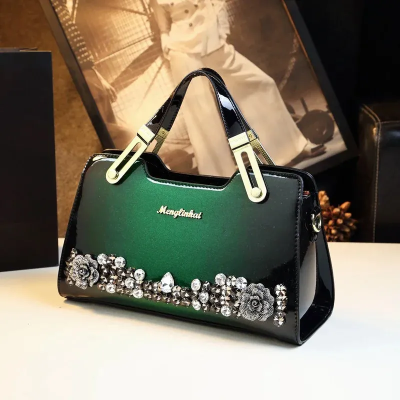 Gradient Rhinestone Studded Handbag