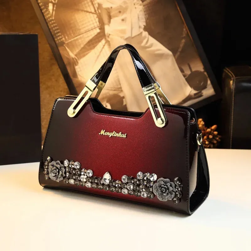 Gradient Rhinestone Studded Handbag