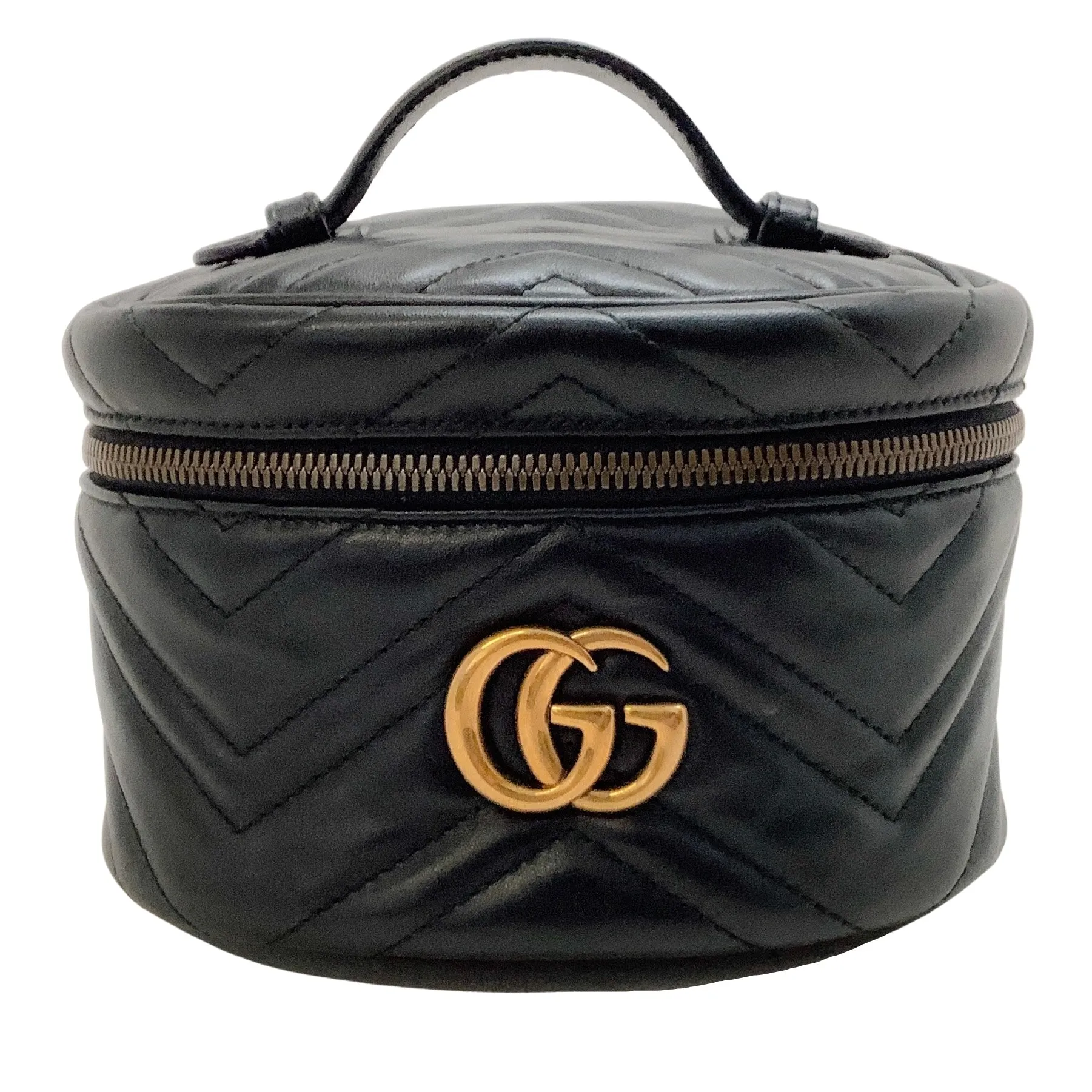 Gucci Black Leather GG Marmont Mini Matelassé Leather Backpack