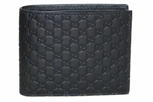 Gucci Mens Microguccissima GG Black Leather Bifold Wallet