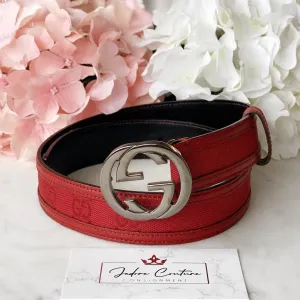 Gucci Red Canvas Belt 65/26