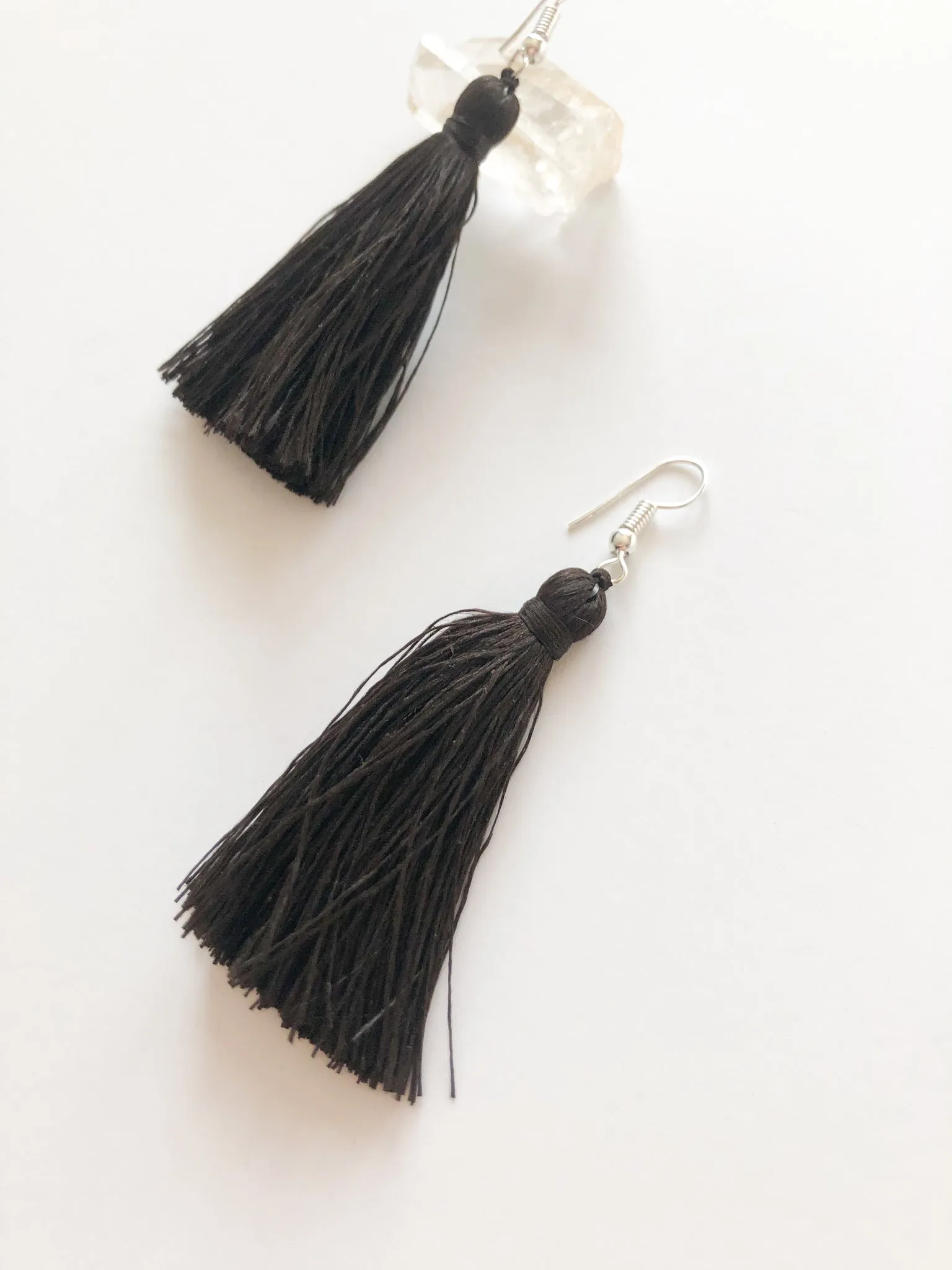 Handmade Recycled Paper & Silk Tassel Earrings Supporting Disabled Women in Laos