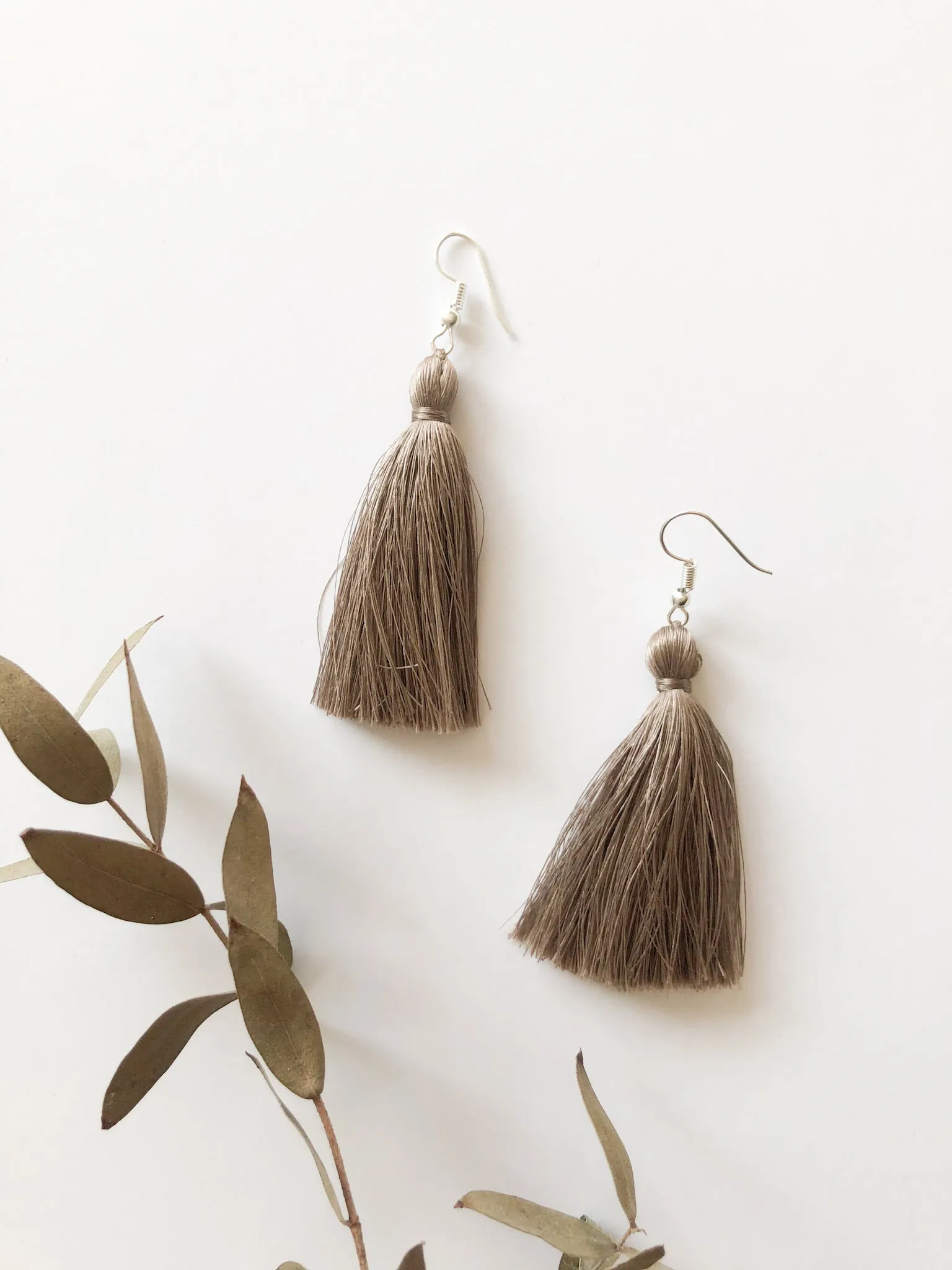 Handmade Recycled Paper & Silk Tassel Earrings Supporting Disabled Women in Laos