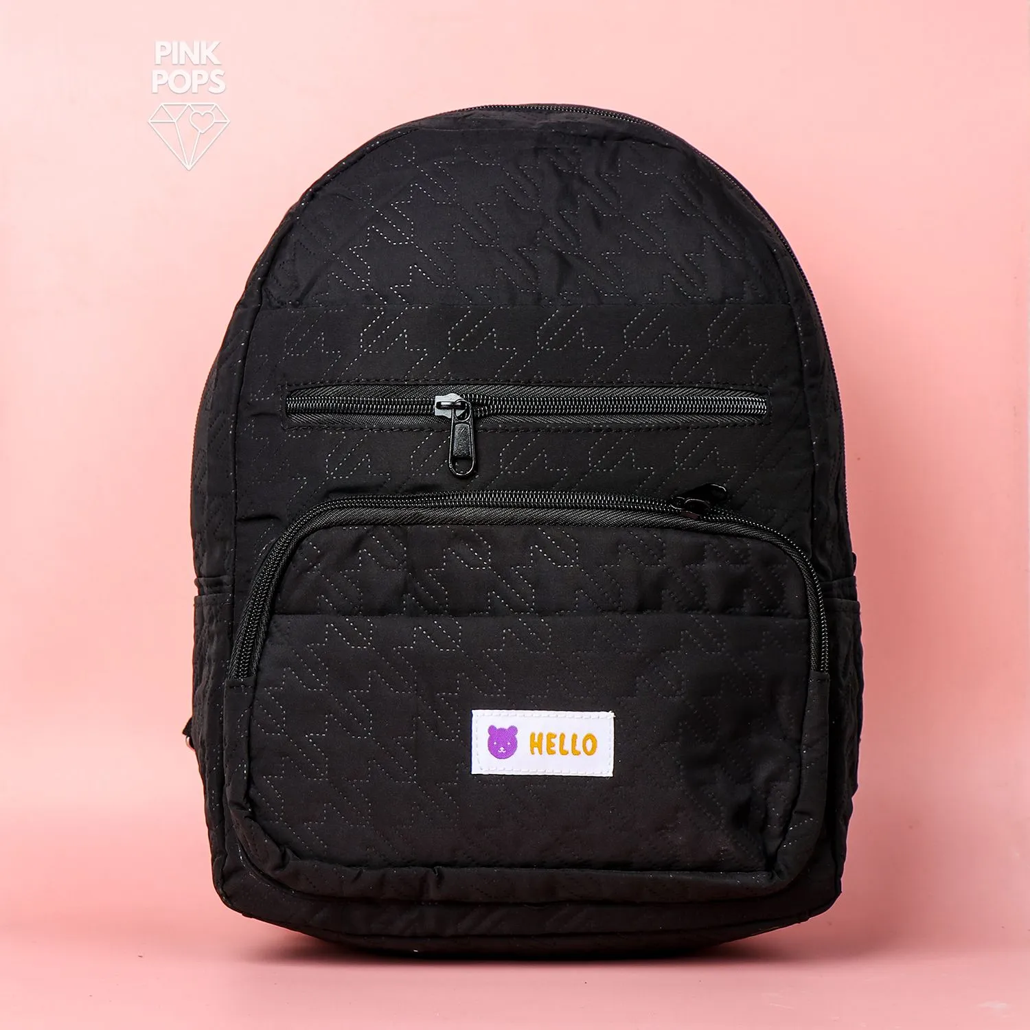 Hello Bear Black  Backpack