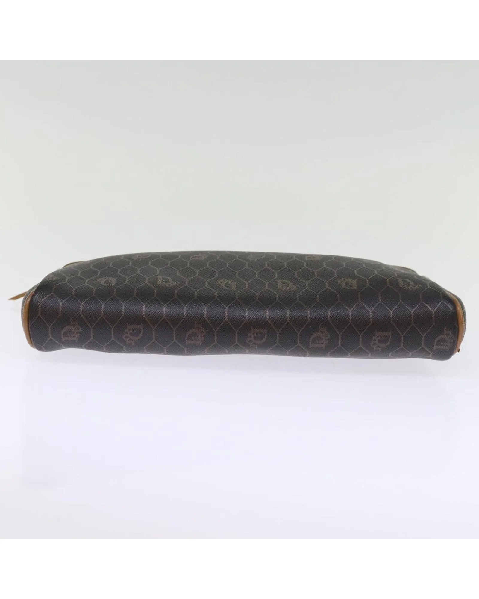 Honeycomb Canvas Clutch Bag in Black PVC Leather