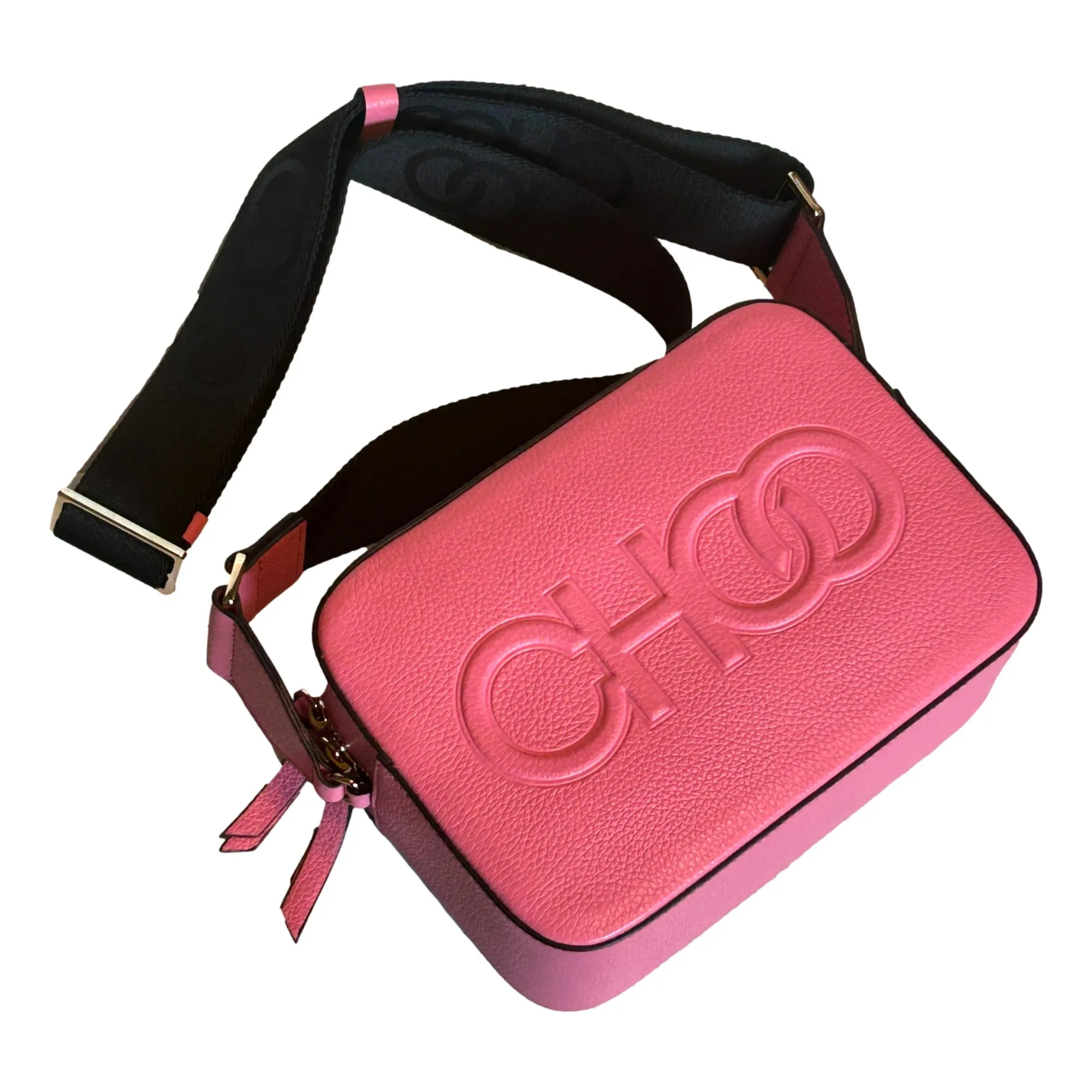 Jimmy Choo Peony Pink Leather Camera Crossbody Bag