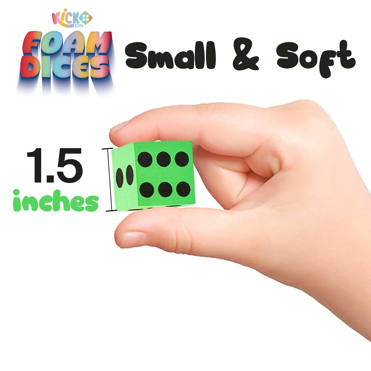 Kicko Foam Dice Set - 24 Pack of Assorted Colorful Big Square Blocks - Perfect