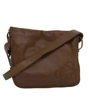 Leather Anagram Shoulder Bag with Adjustable Strap