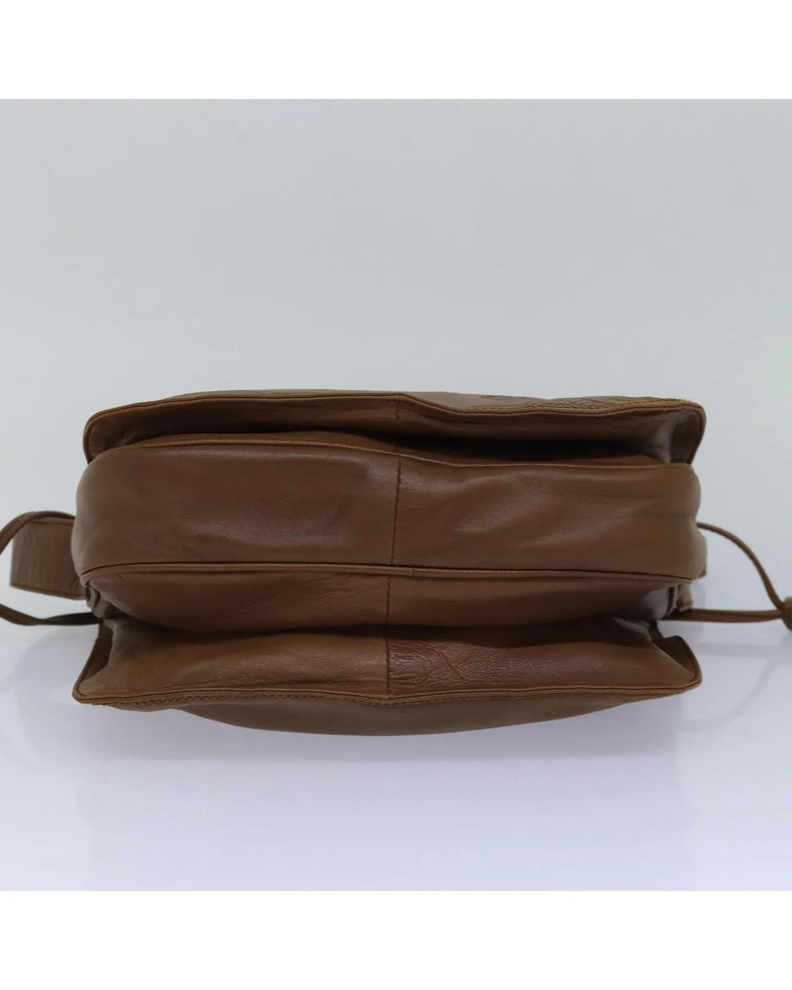 Leather Anagram Shoulder Bag with Adjustable Strap