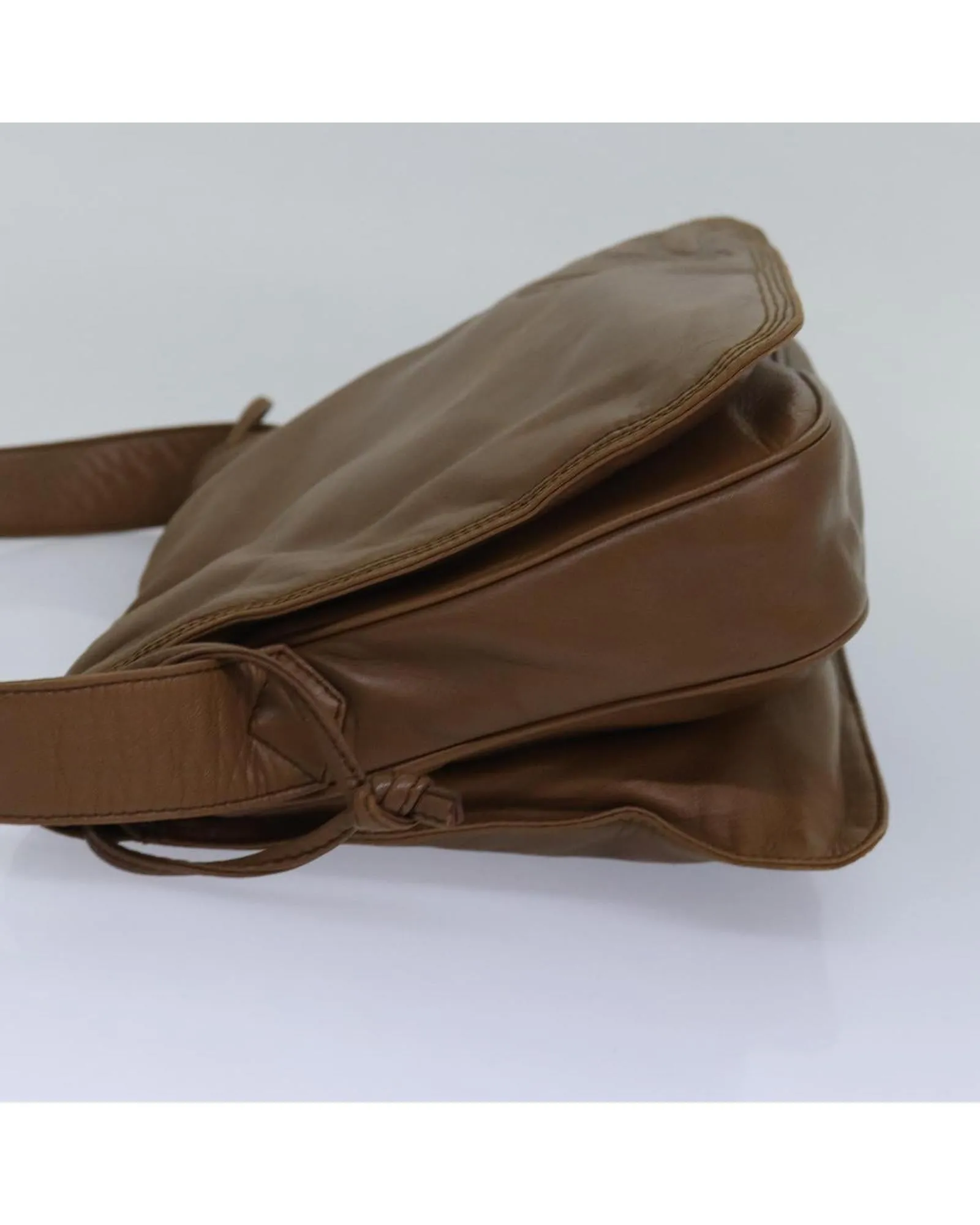 Leather Anagram Shoulder Bag with Adjustable Strap