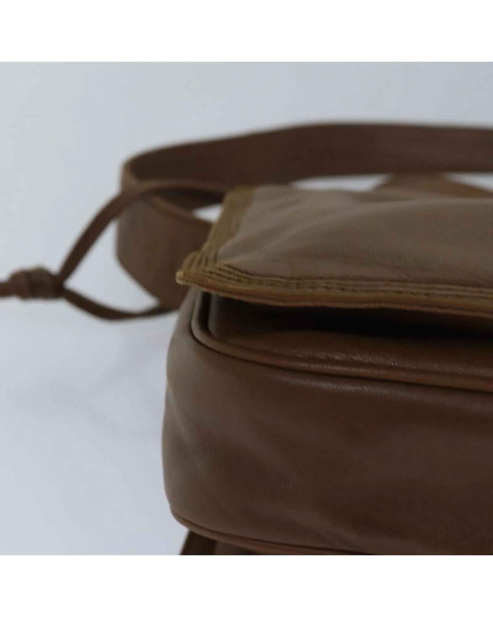 Leather Anagram Shoulder Bag with Adjustable Strap