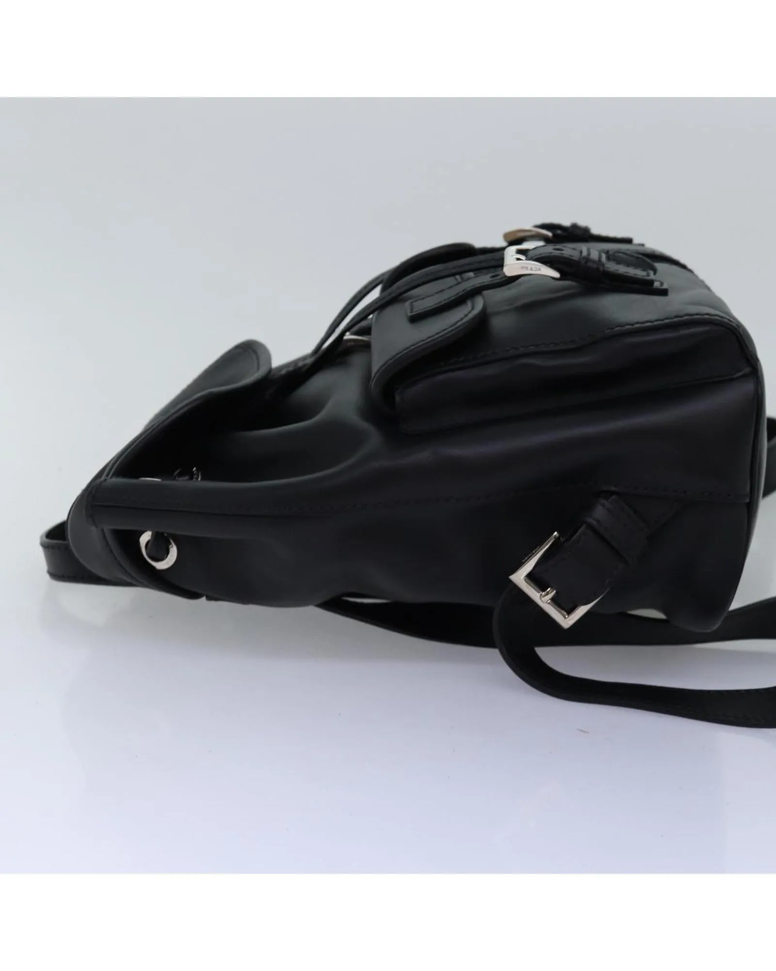 Leather Backpack in Black by Italian Designer