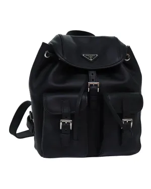 Leather Backpack in Black by Italian Designer