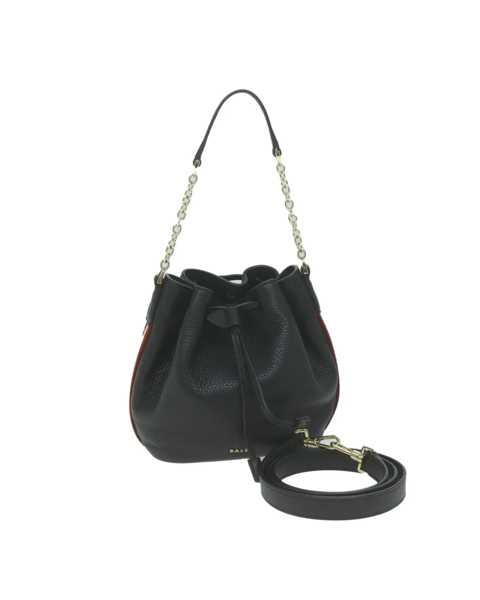 Leather Chain Shoulder Bag with Shoulder Strap - AB Condition