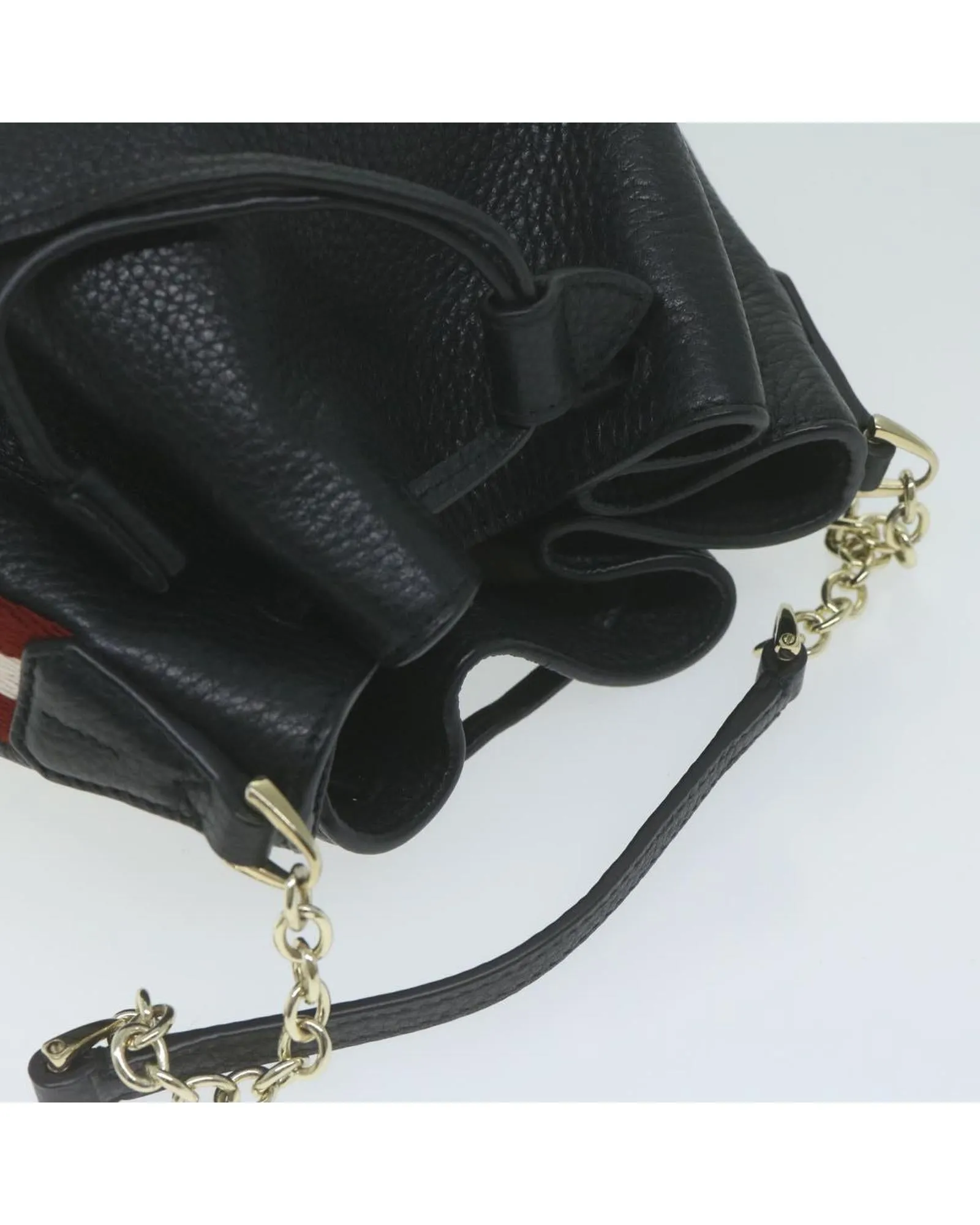 Leather Chain Shoulder Bag with Shoulder Strap - AB Condition