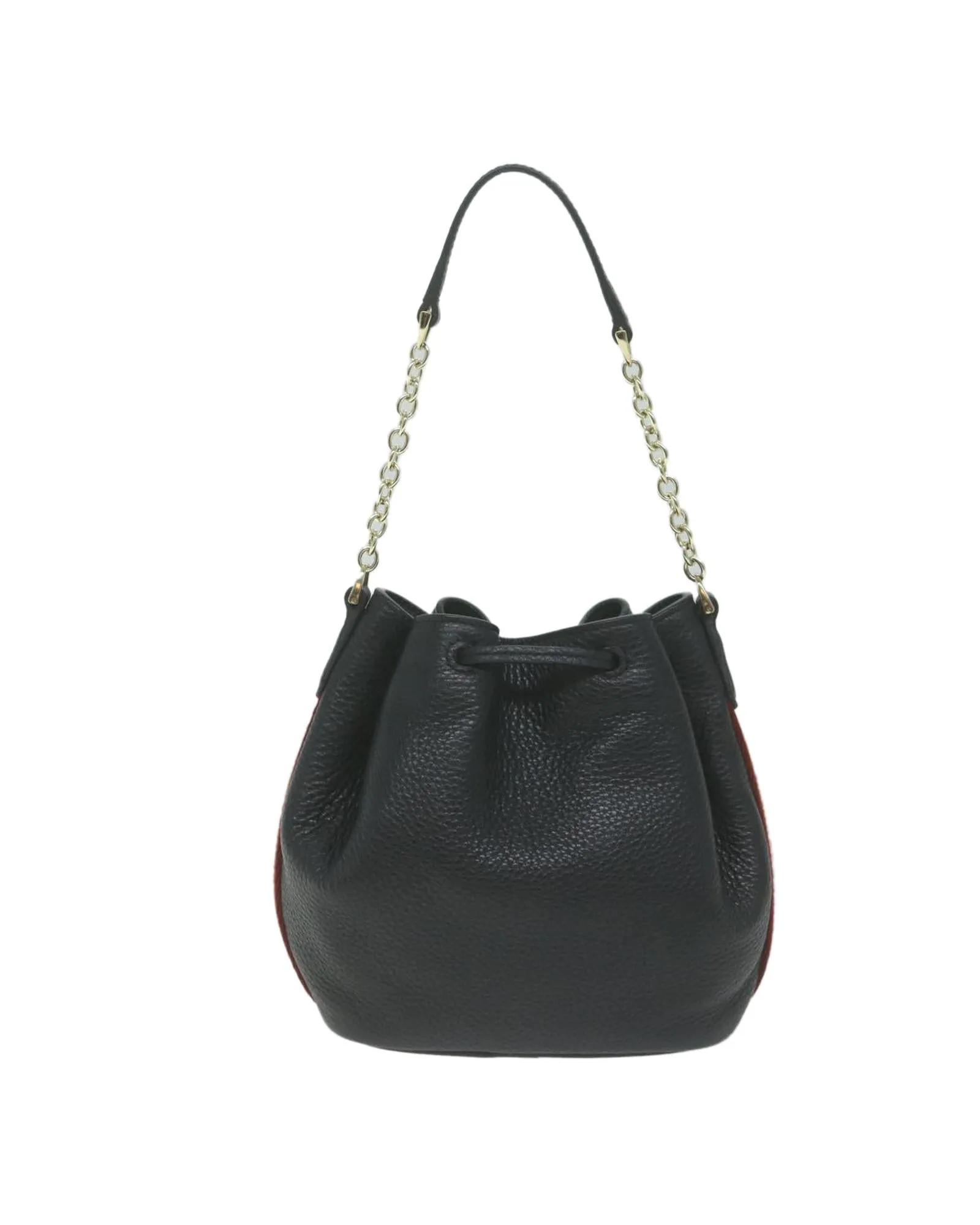 Leather Chain Shoulder Bag with Shoulder Strap - AB Condition