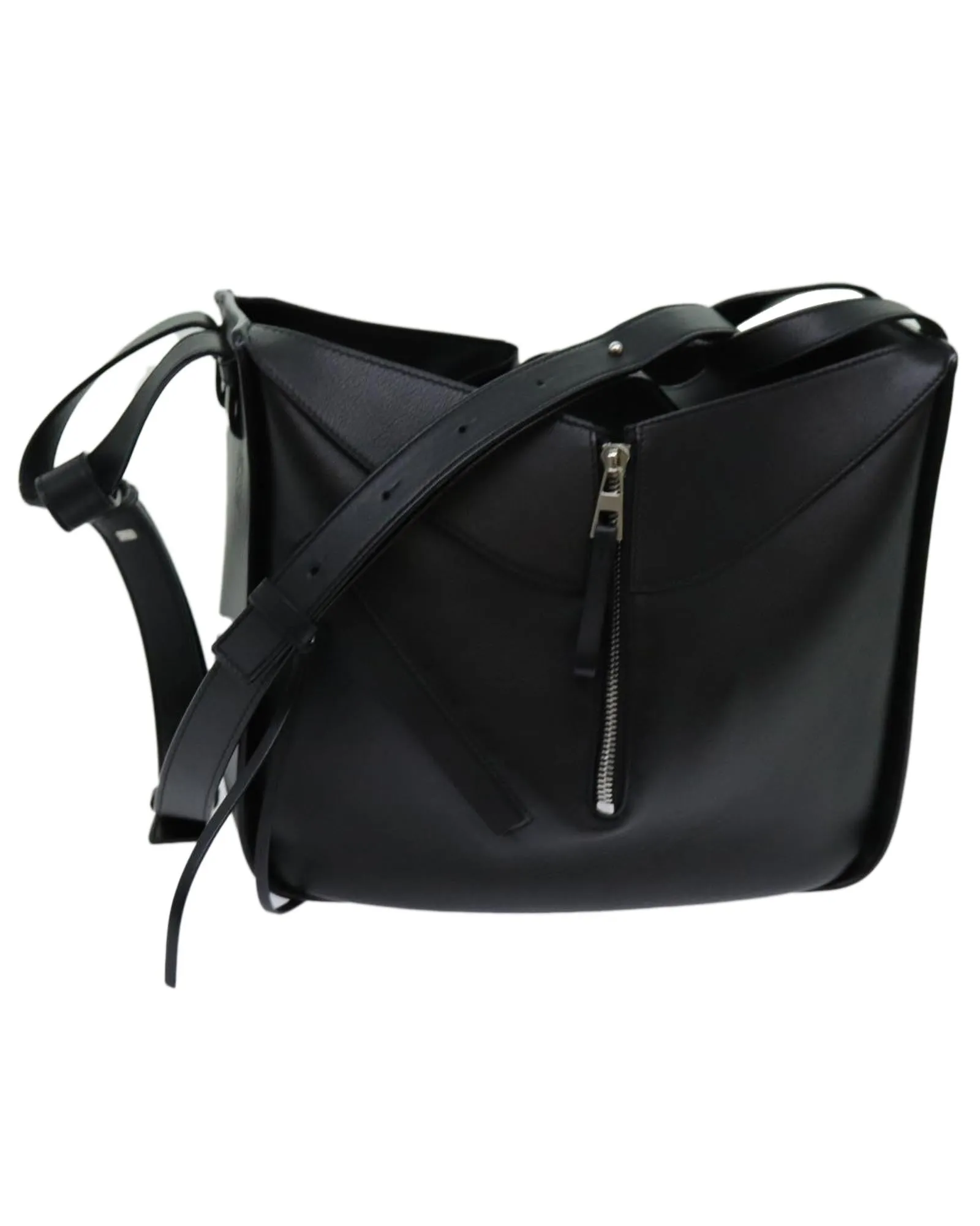 Leather Hammock Shoulder Bag in Black by LOEWE