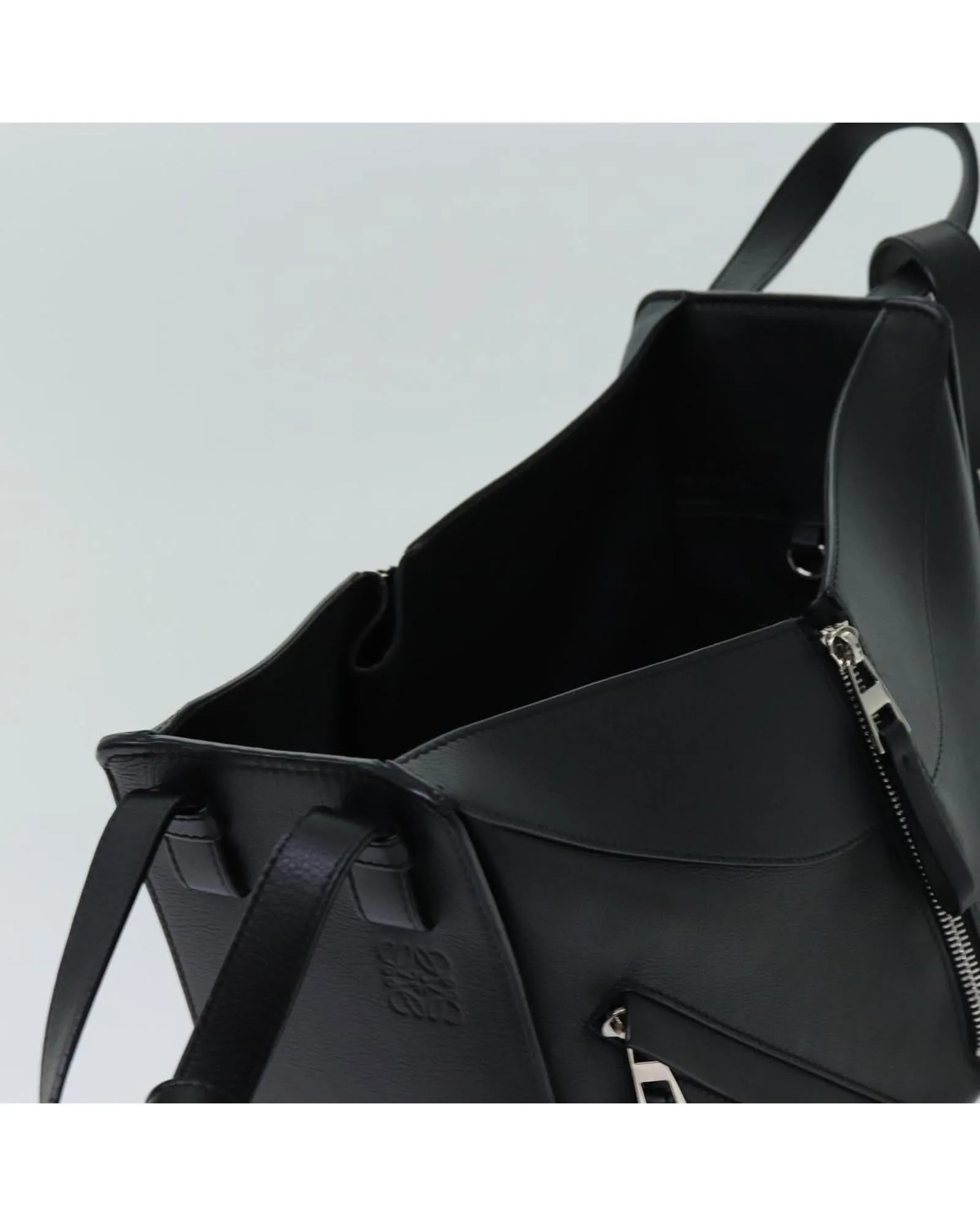 Leather Hammock Shoulder Bag in Black by LOEWE