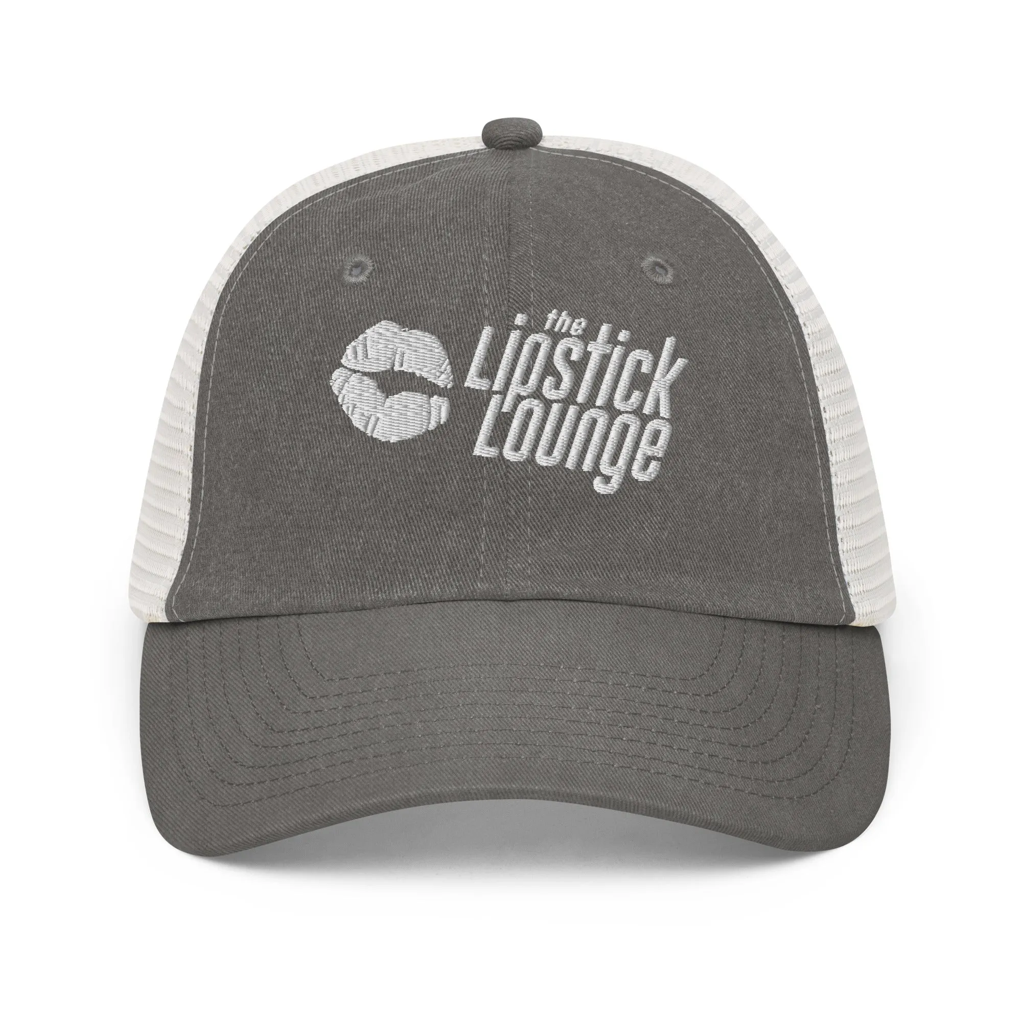 Lipstick Lounge White Logo Vintage Hat