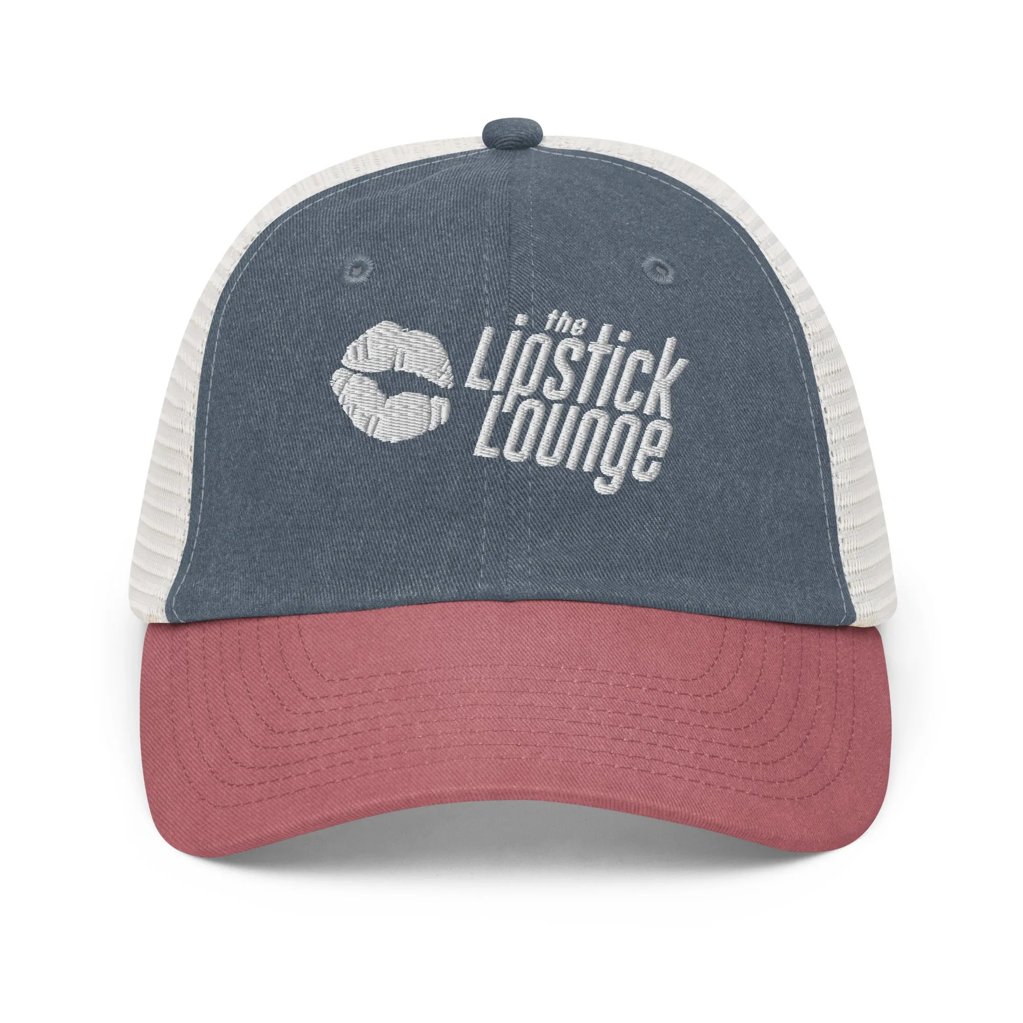 Lipstick Lounge White Logo Vintage Hat