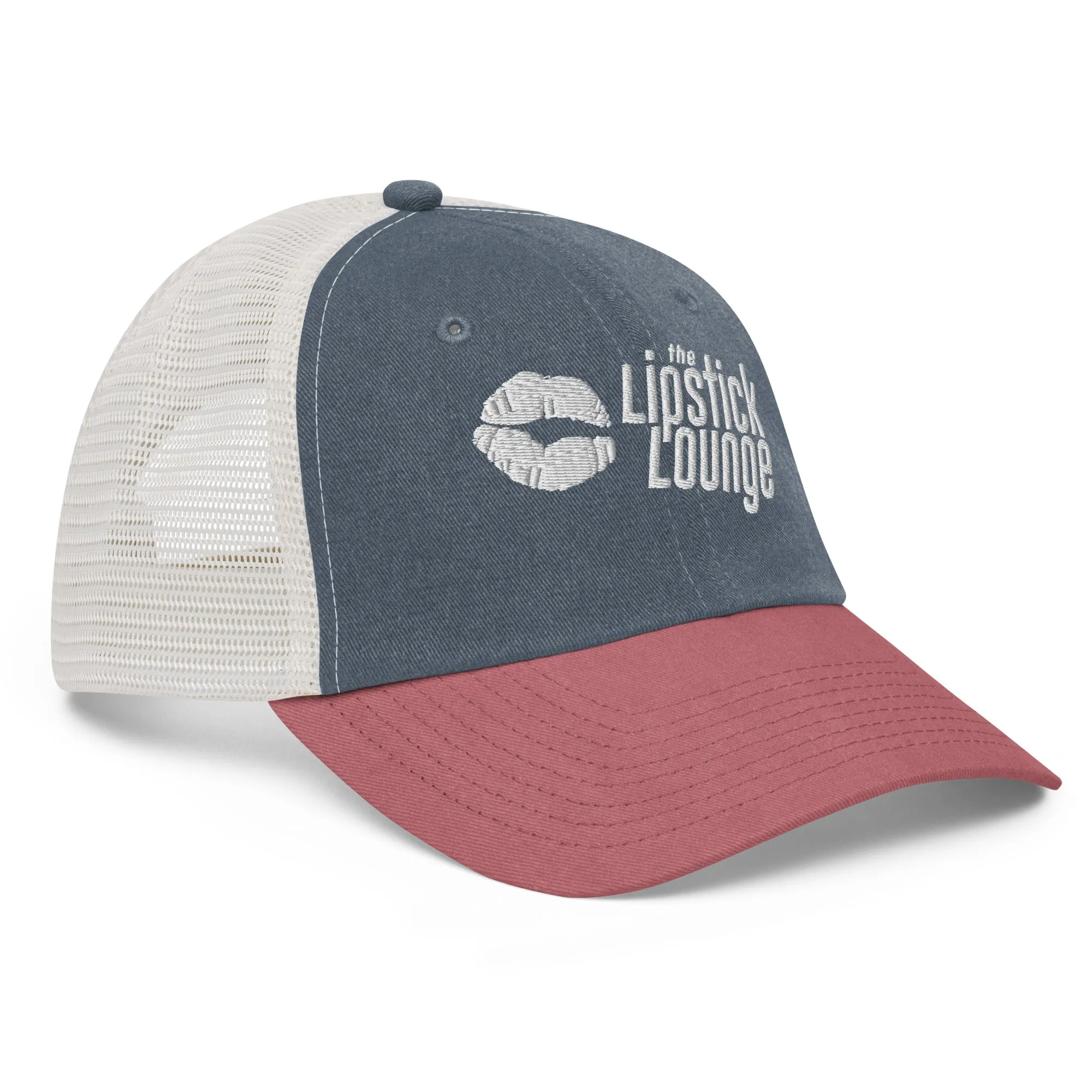 Lipstick Lounge White Logo Vintage Hat