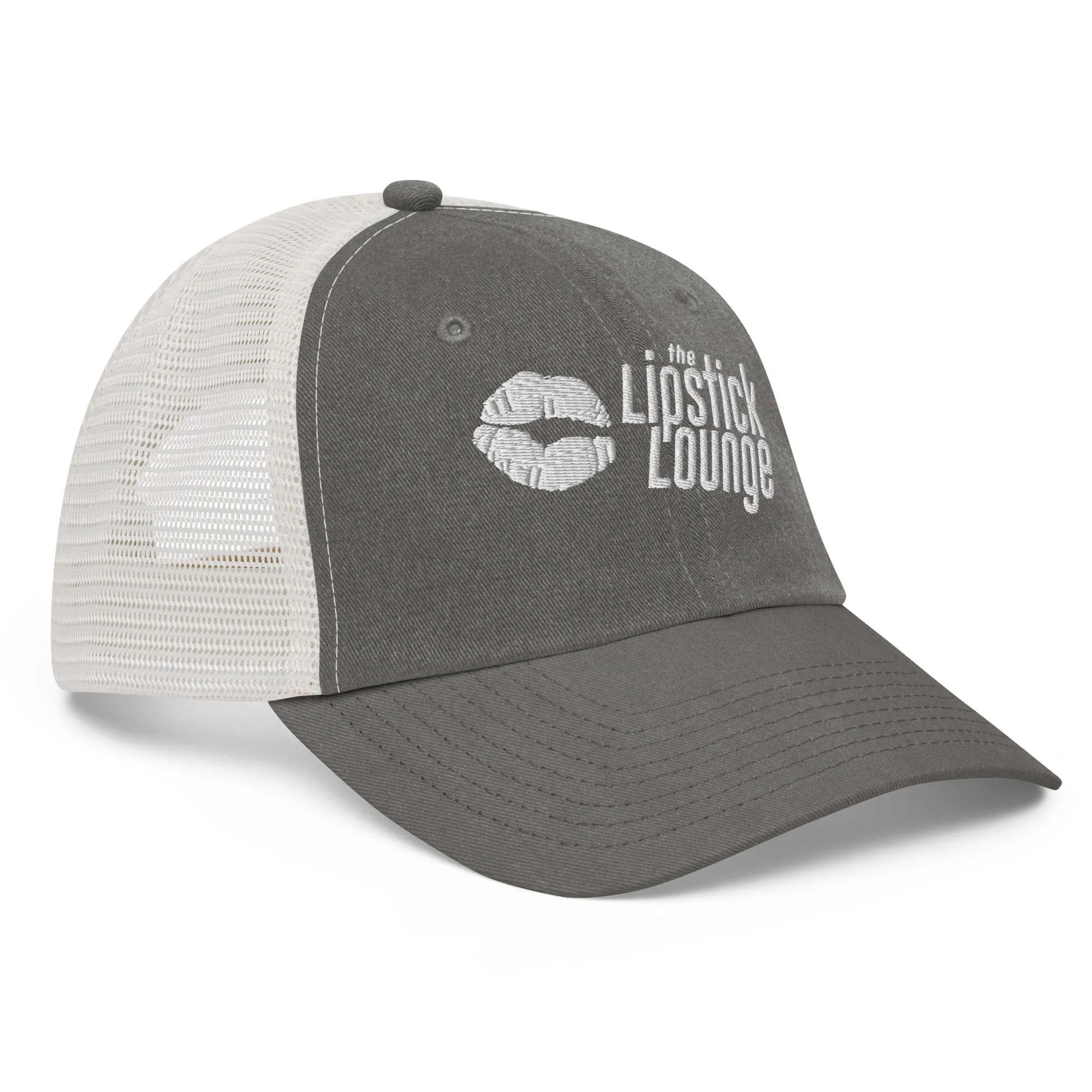 Lipstick Lounge White Logo Vintage Hat