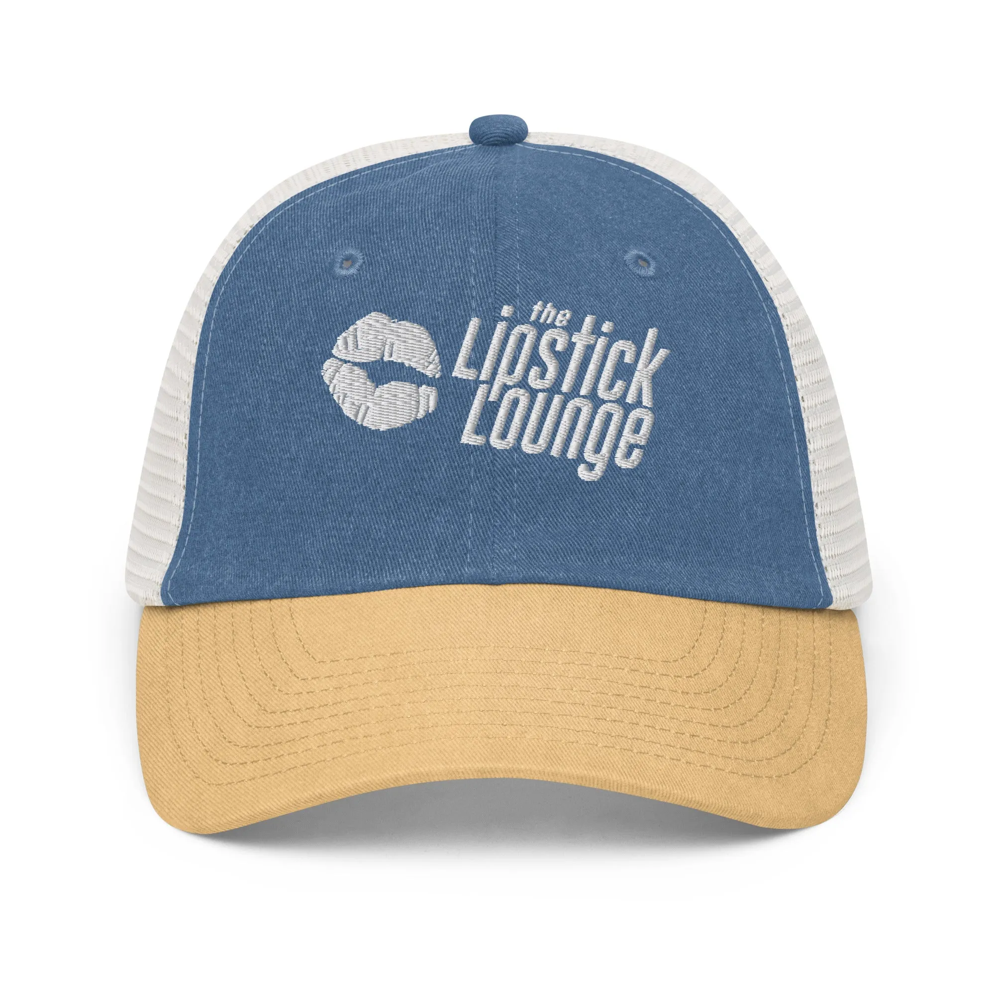 Lipstick Lounge White Logo Vintage Hat