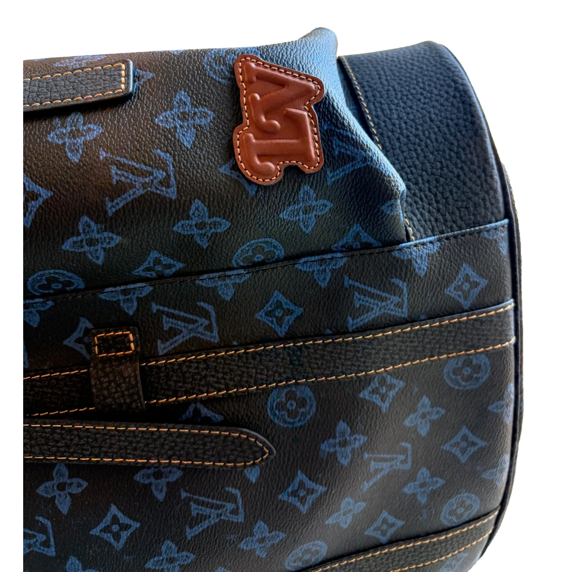 Louis Vuitton Blue Monogram LV Record Christopher MM Backpack