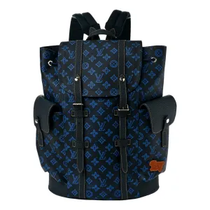 Louis Vuitton Blue Monogram LV Record Christopher MM Backpack