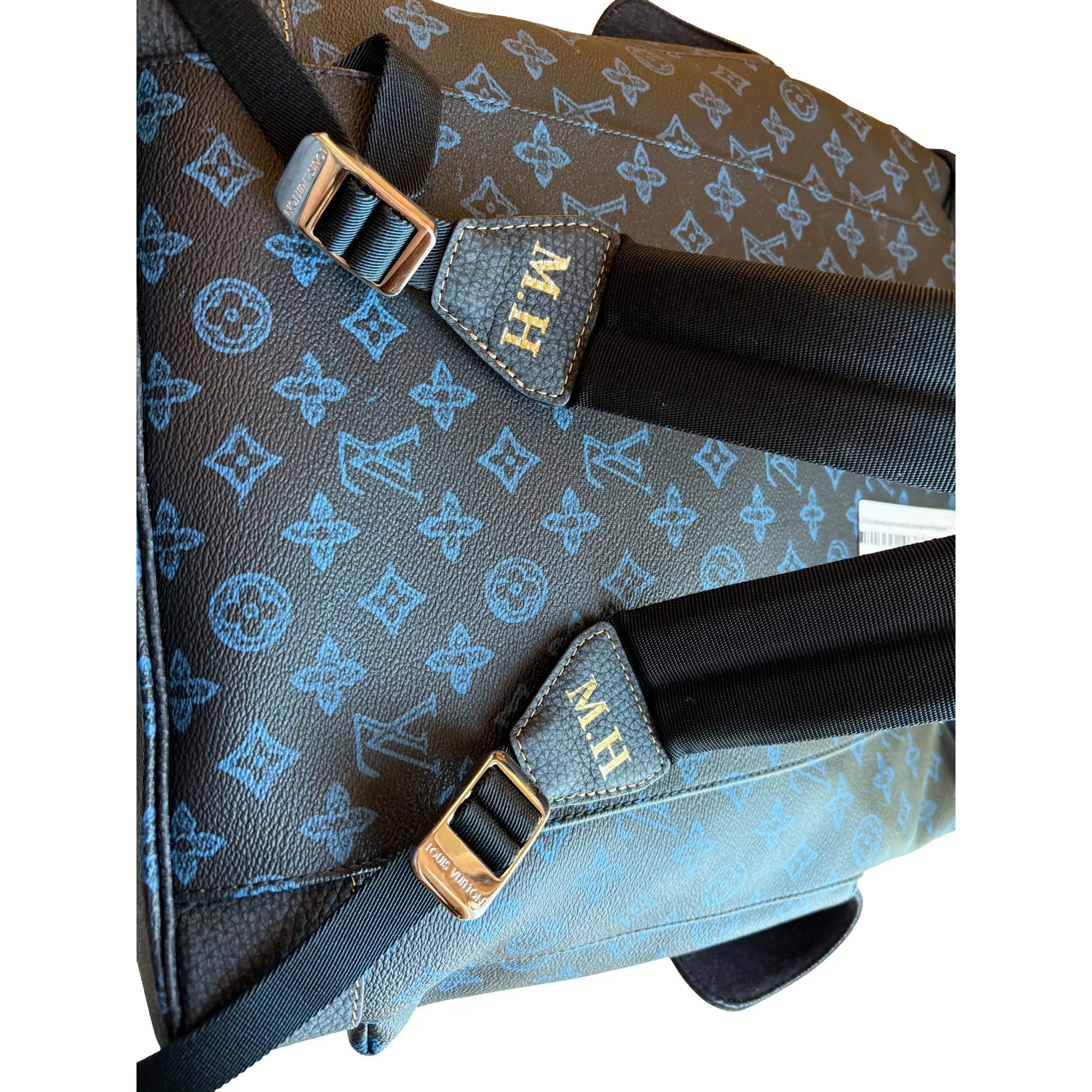 Louis Vuitton Blue Monogram LV Record Christopher MM Backpack