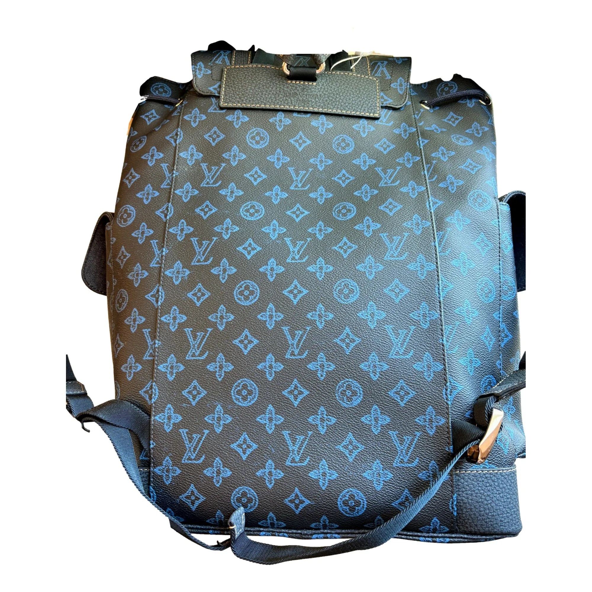 Louis Vuitton Blue Monogram LV Record Christopher MM Backpack