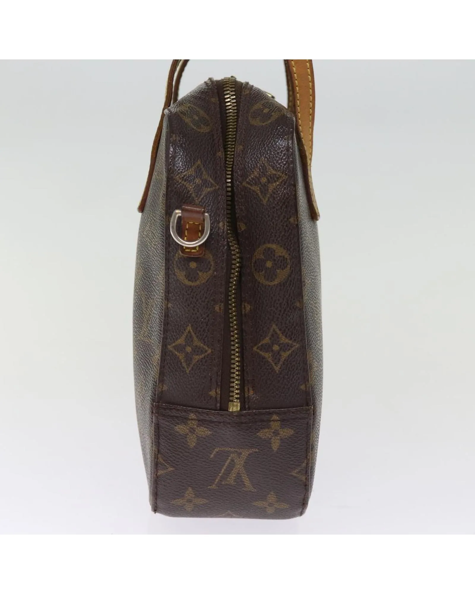 LOUIS VUITTON Mini Pochette Accessoires Monogram Canvas Brown Leather Handbag