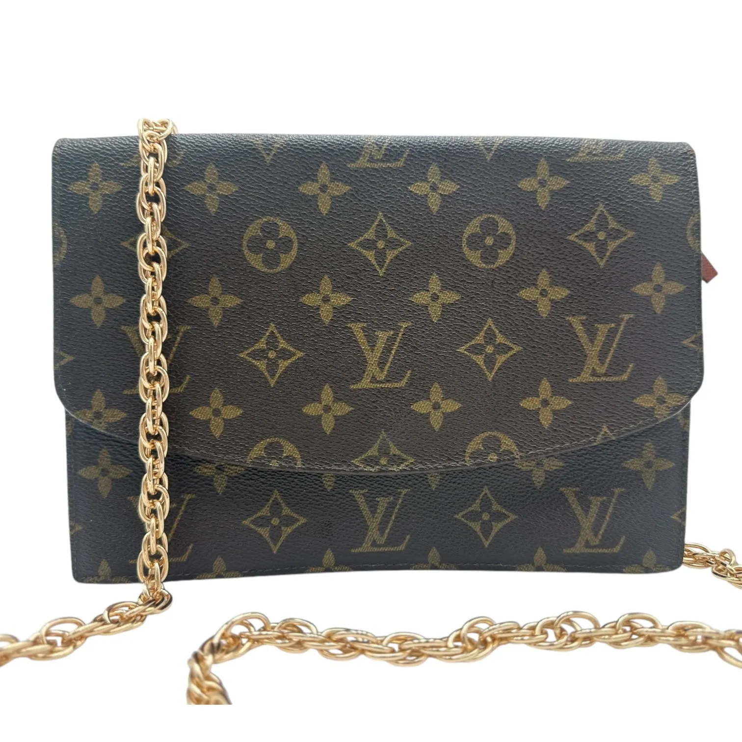 LOUIS VUITTON Monogram Pochette Rabat 23 Clutch with Added Chain