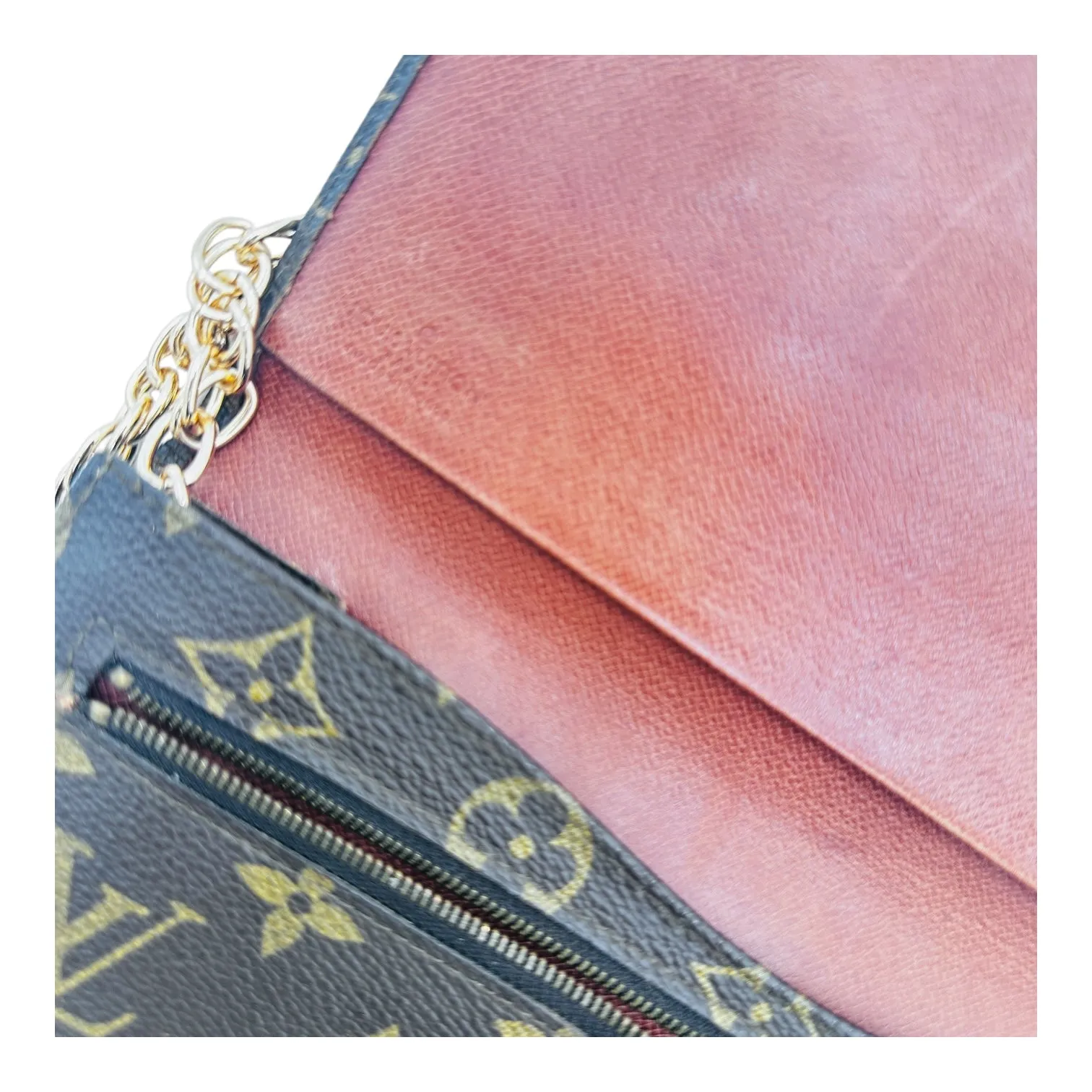 LOUIS VUITTON Monogram Pochette Rabat 23 Clutch with Added Chain