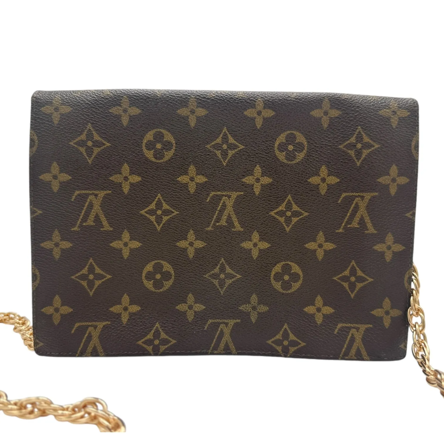 LOUIS VUITTON Monogram Pochette Rabat 23 Clutch with Added Chain