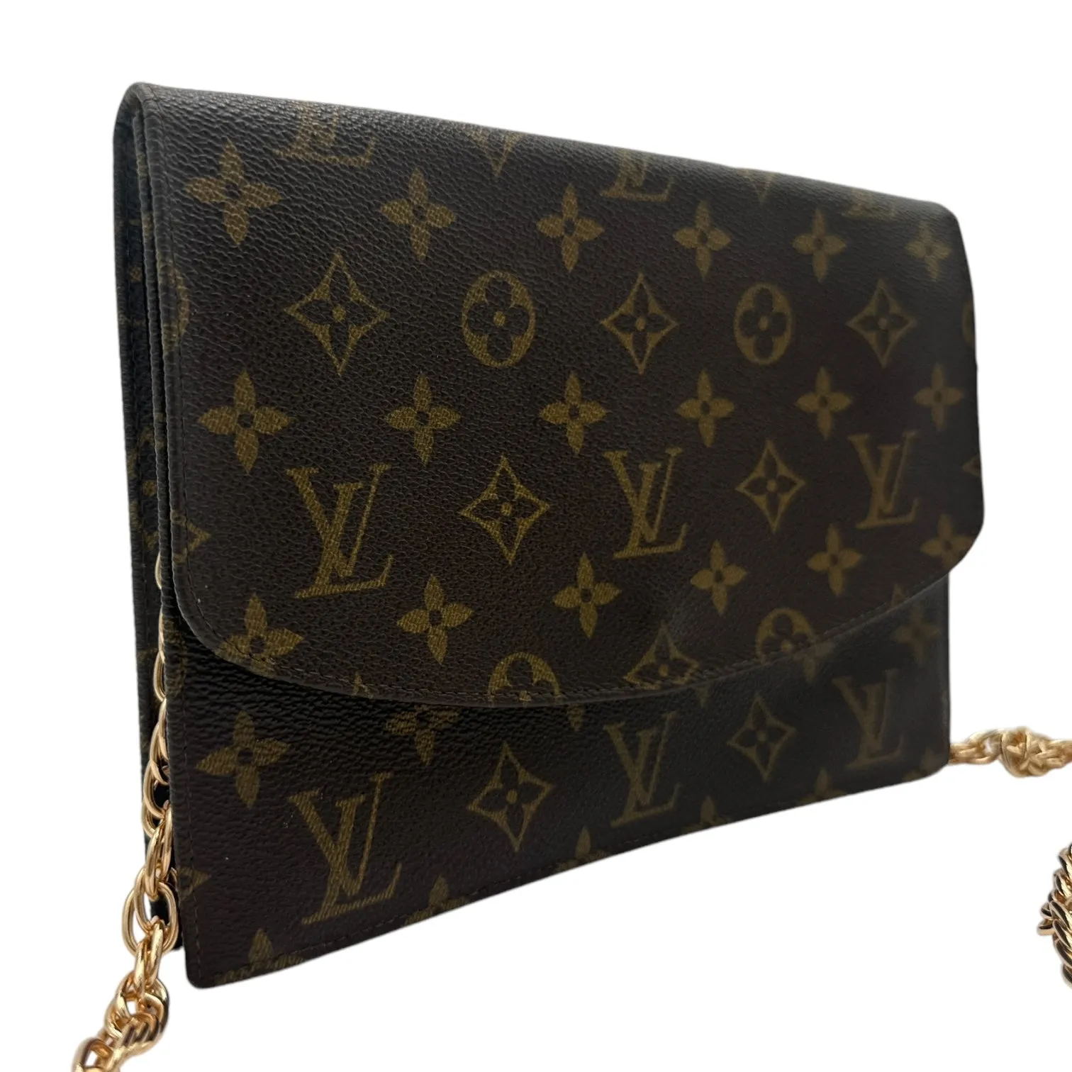 LOUIS VUITTON Monogram Pochette Rabat 23 Clutch with Added Chain