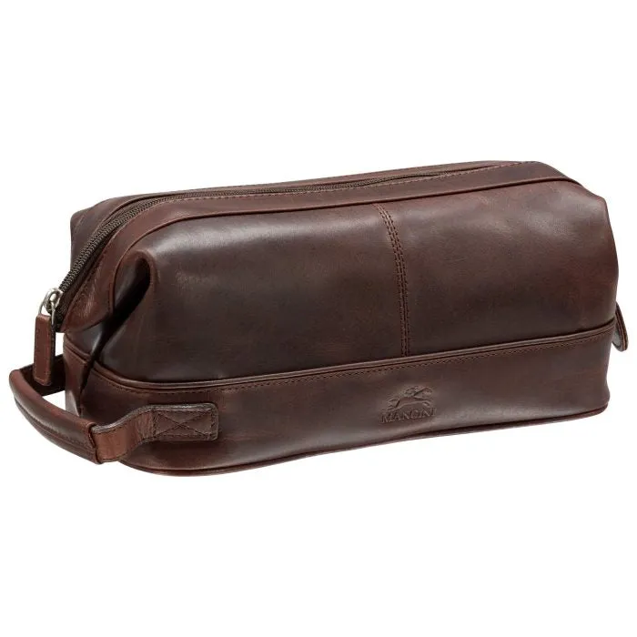 Mancini Leather Classic Toiletry Kit with Organizer