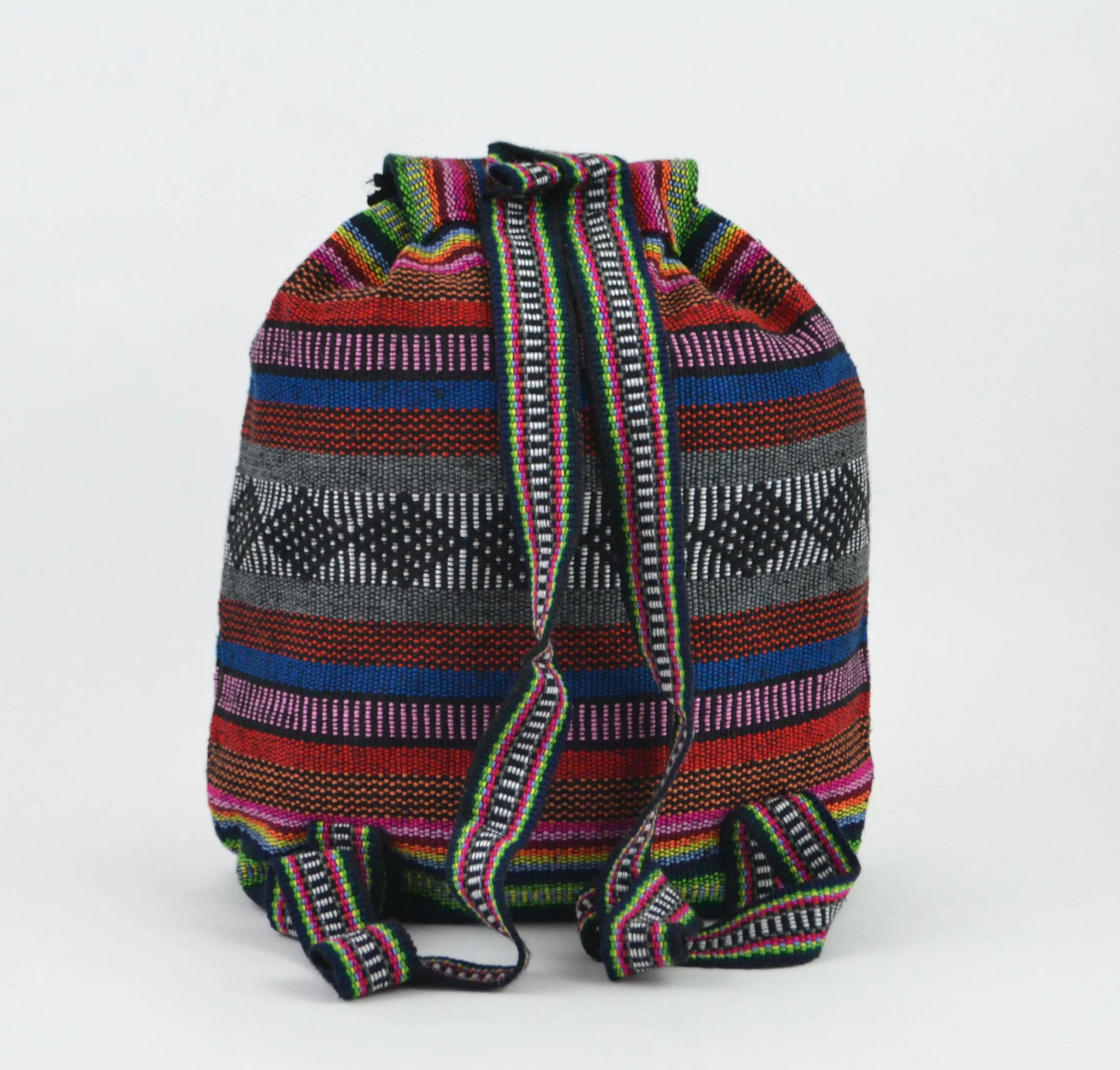 Mexican "Pulse" Multicolor Backpack Lillo Boho Woven Baja Bag