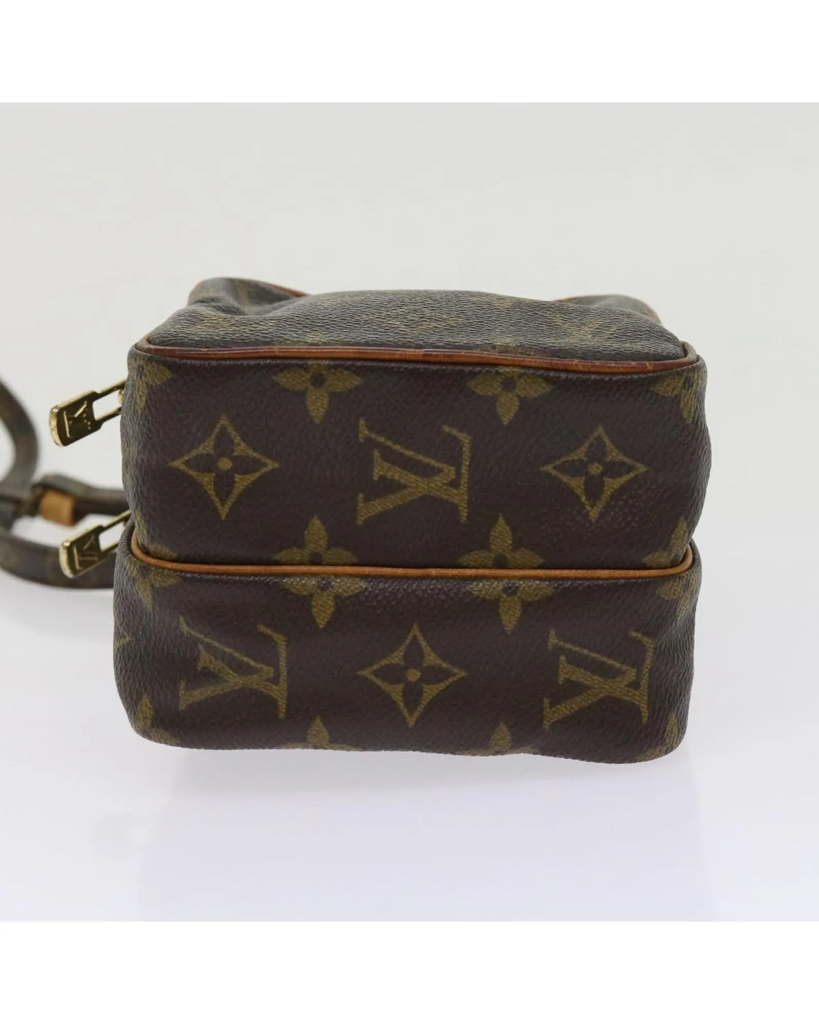 Mini Monogram Shoulder Bag with Long Strap and Gold-Toned Hardware