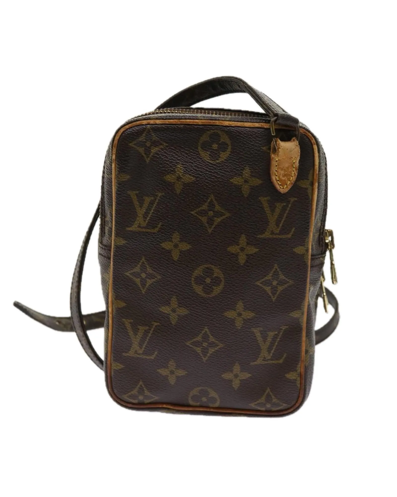 Mini Monogram Shoulder Bag with Long Strap and Gold-Toned Hardware