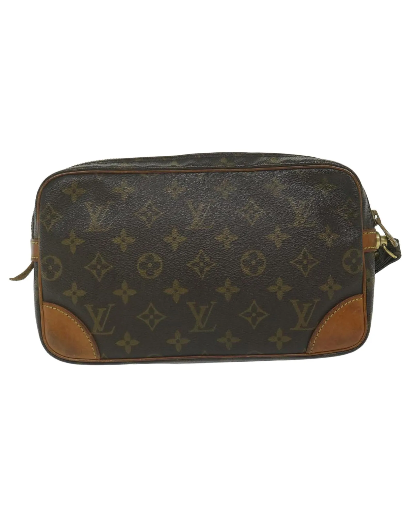 Monogram Canvas Clutch Bag with Dragonne Handle | C Condition