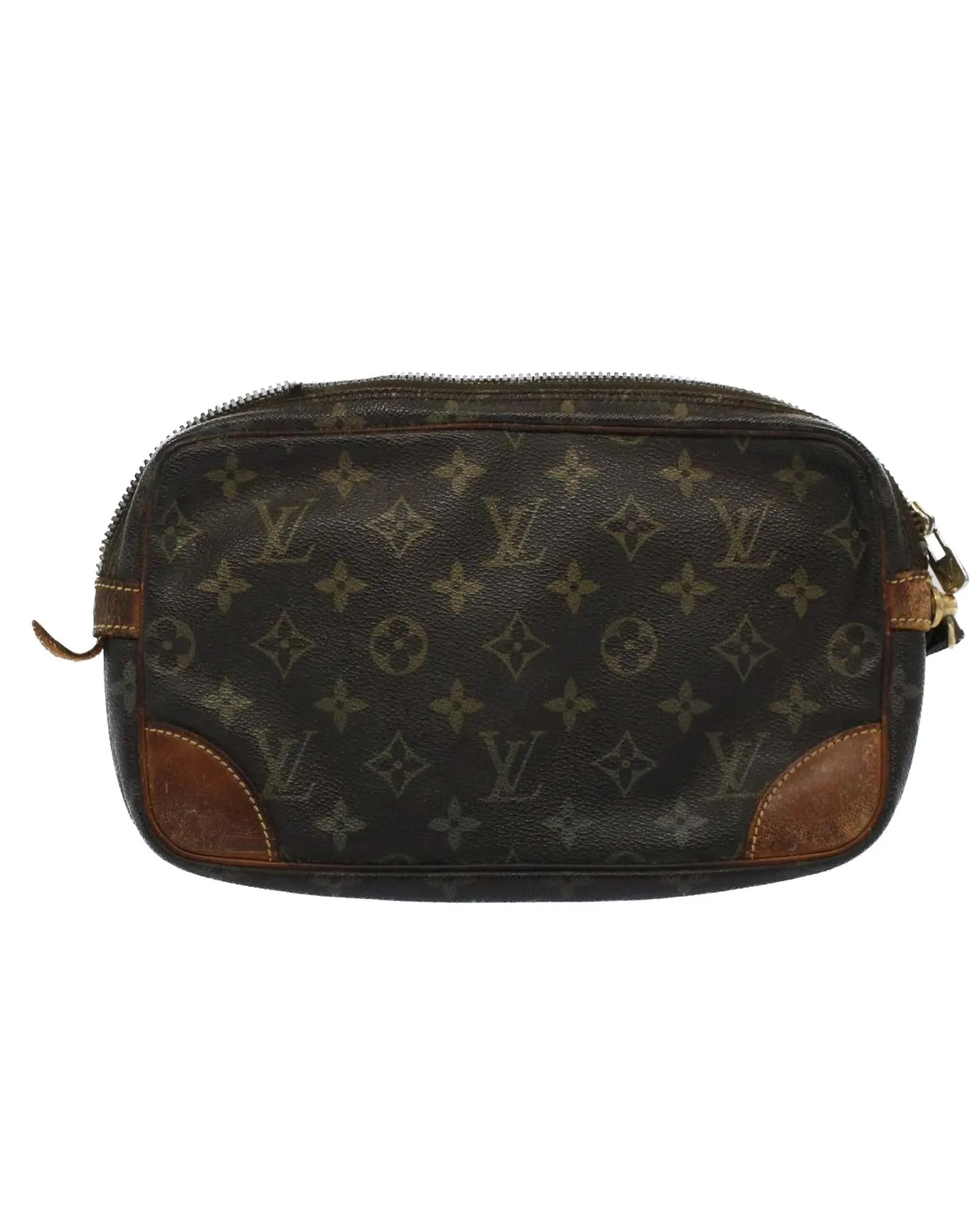 Monogram Canvas Clutch Bag with Dragonne Handle