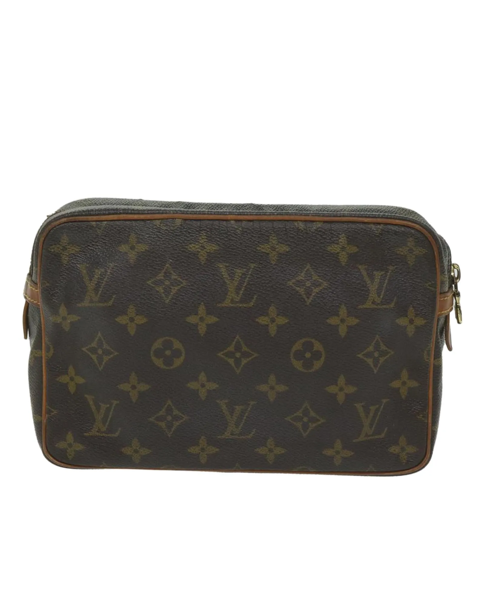 Monogram Canvas Clutch Bag with Scratches and Peeling France (ac2594)