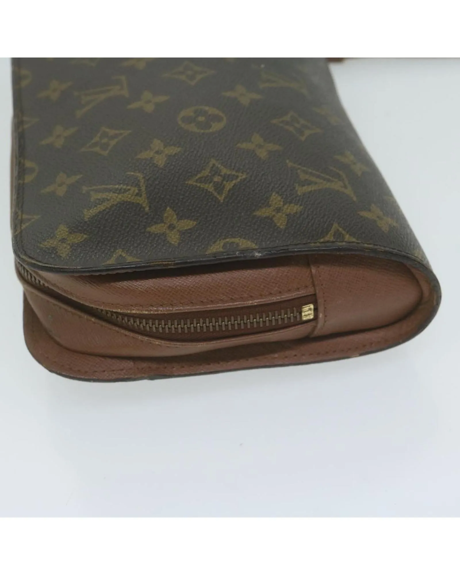 Monogram Canvas Clutch Bag with Scratches and Rubbing Made in France