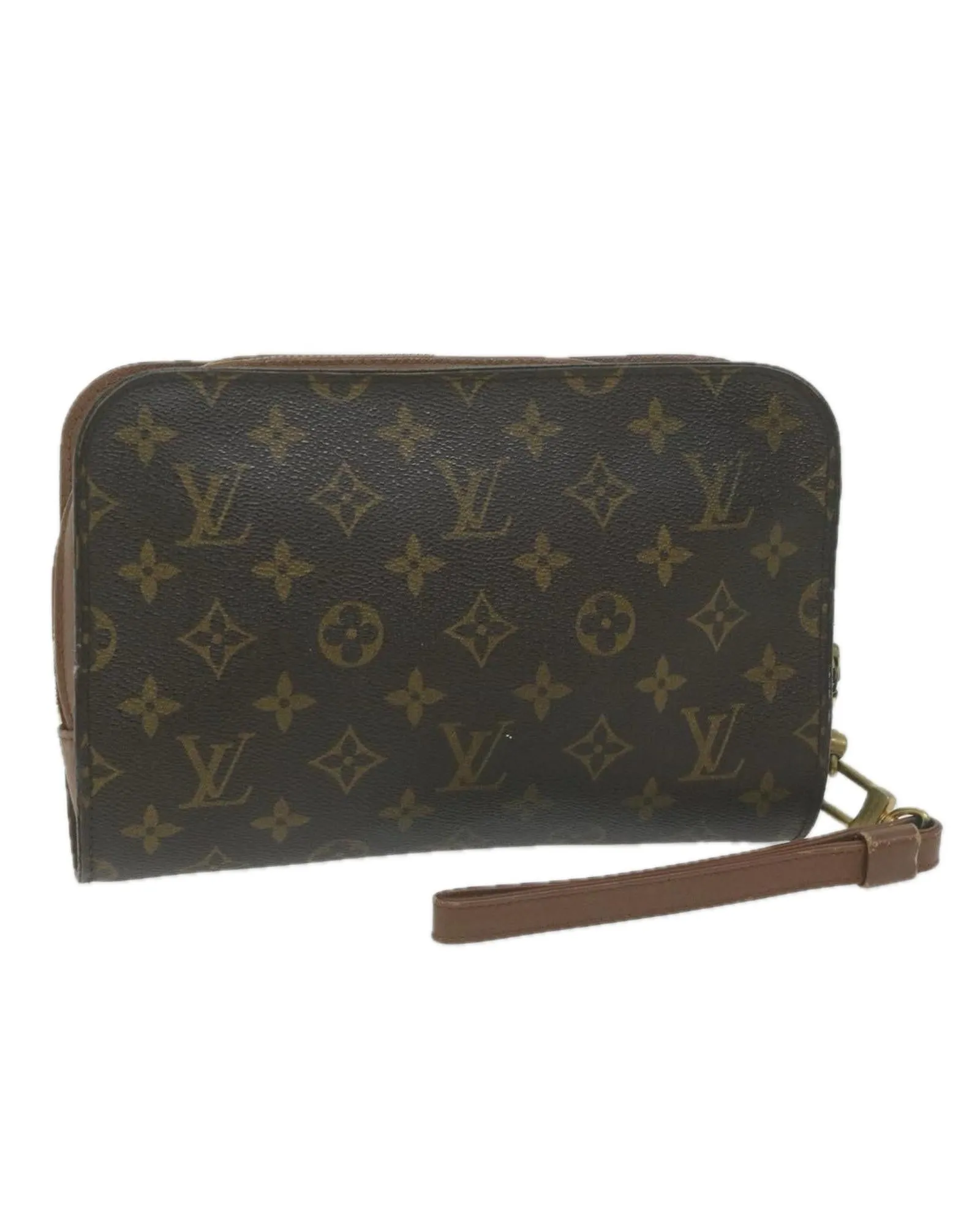 Monogram Canvas Clutch Bag with Scratches and Rubbing Made in France